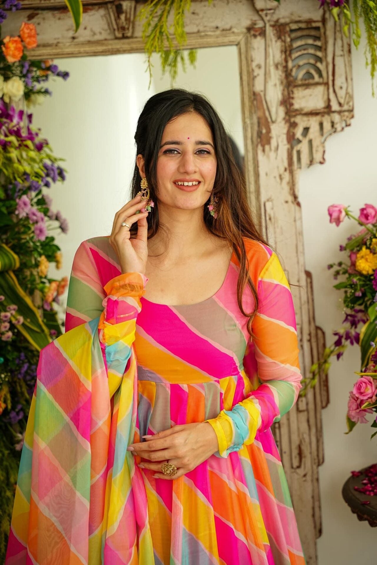 Leheriya organza suit set