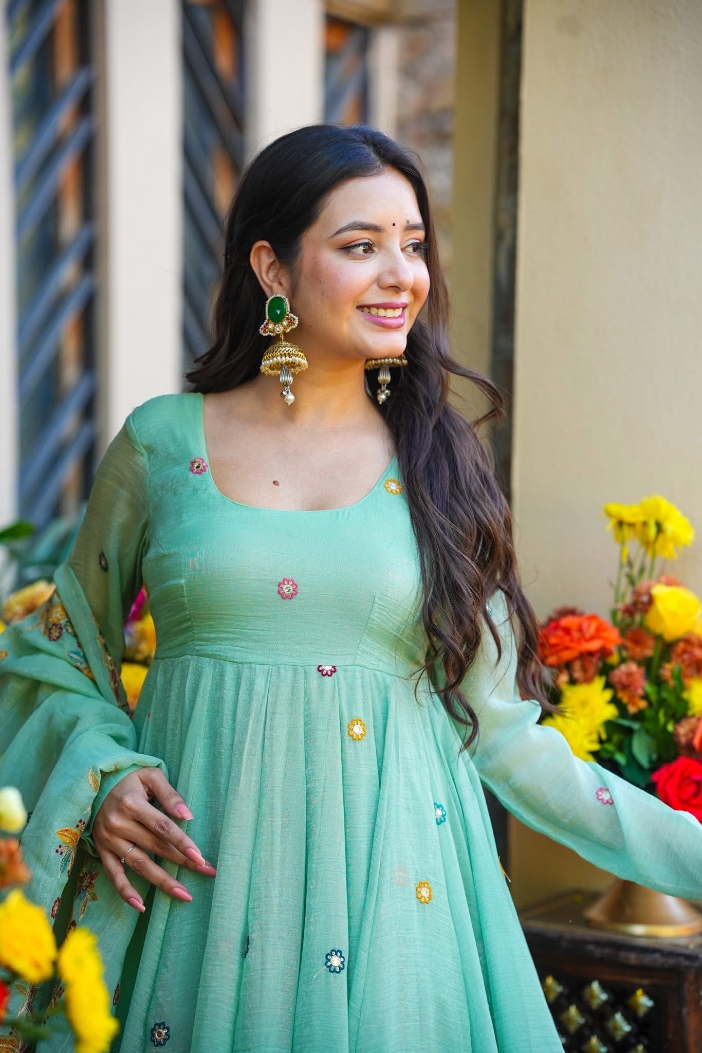 Ishmika Organza Anarkali Suit Set