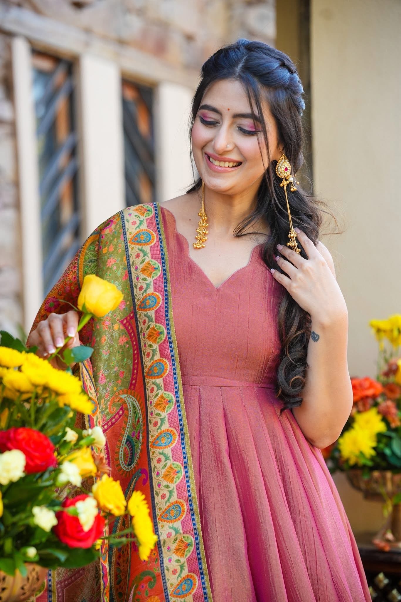 Navyara Pink Wedding Wear Suit Set