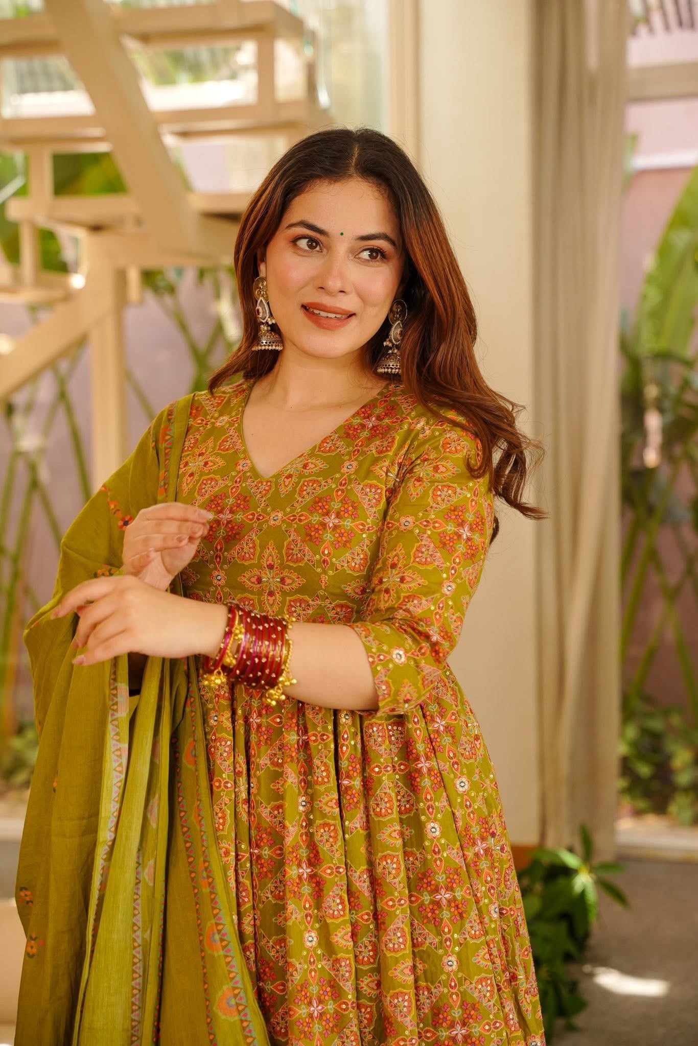 Anugraha Cotton Anarkali Suit Set