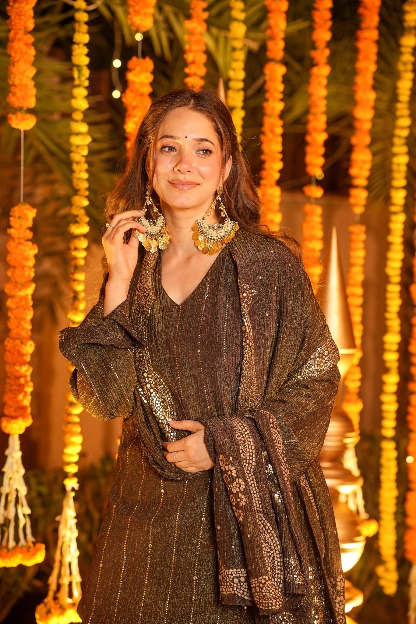 Slitstone Crushed Cosmos Wedding Kurta Set