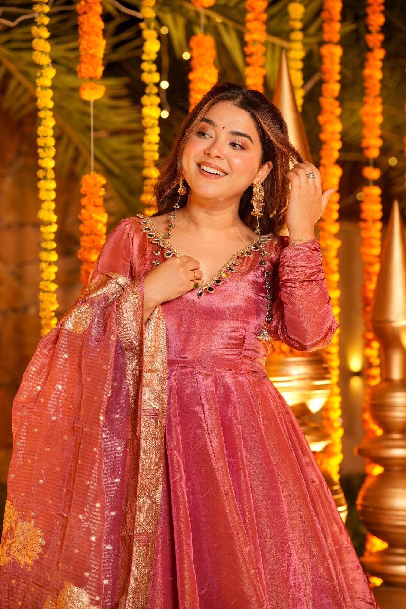 Banarasi Blush Wedding Maxi Set