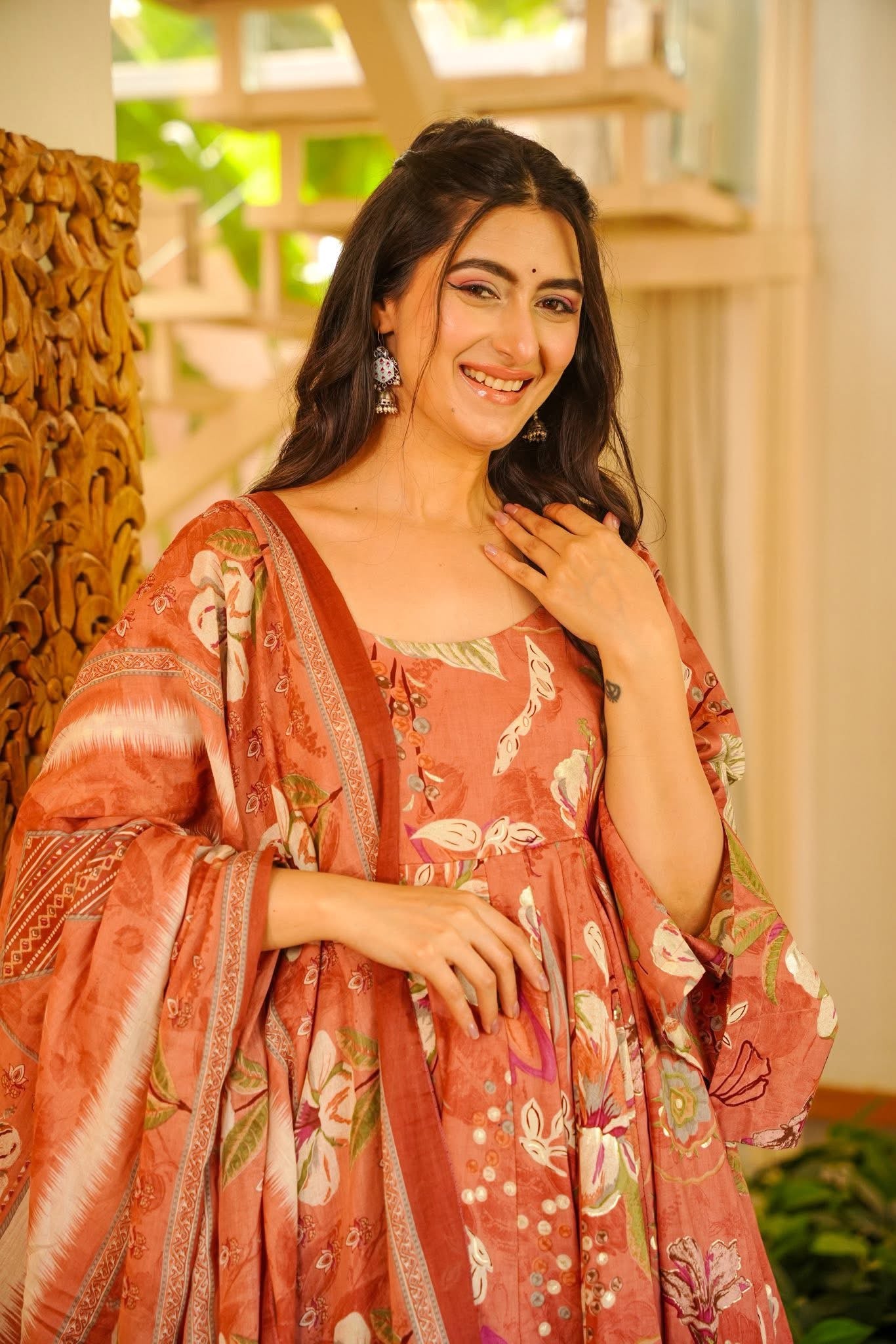 Amelia Cotton Anarkali Suit Set