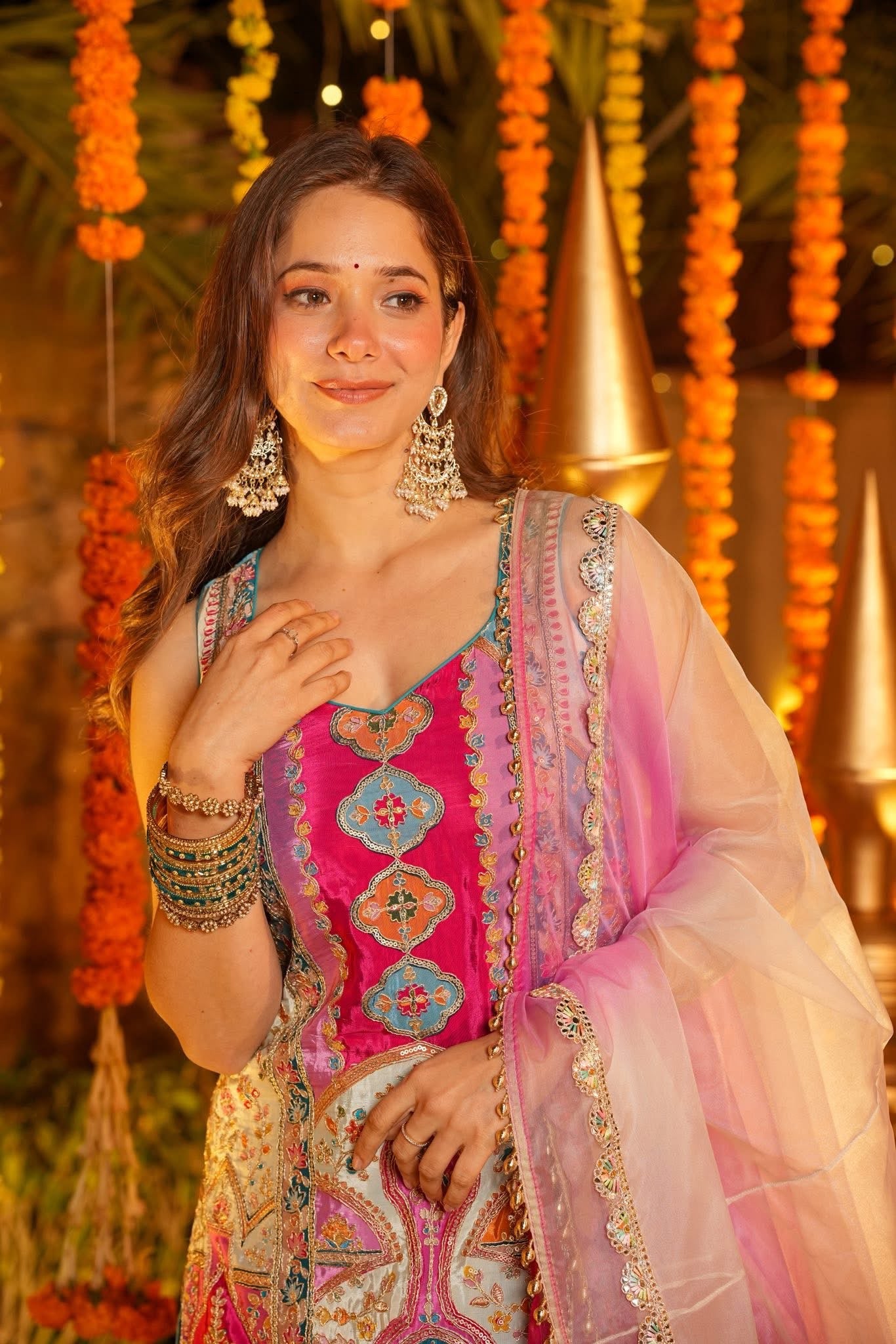 Rainbow Hued Heavy Wedding Kurta Set