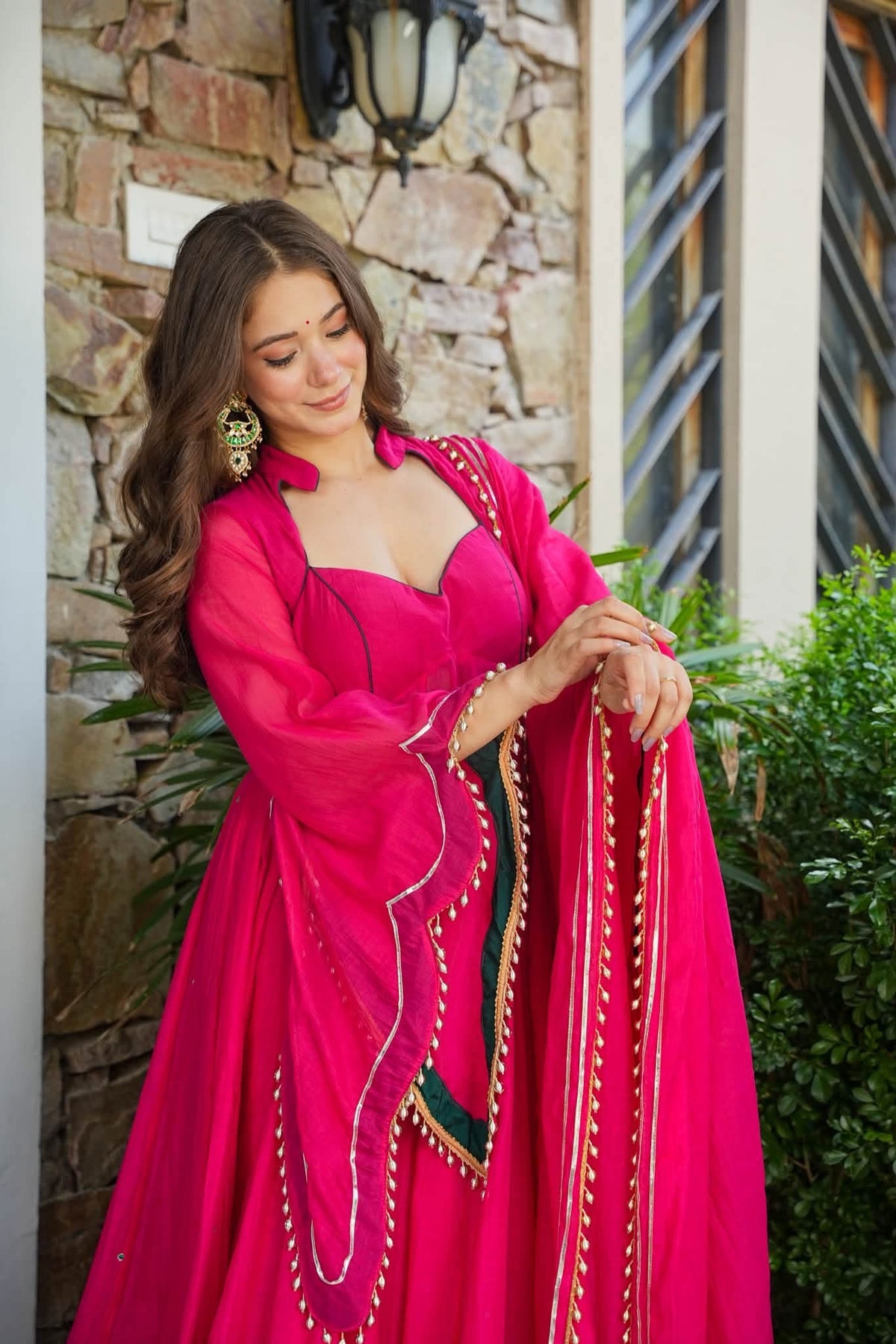 Berrybelle Chanderi Anarkali Suit Set