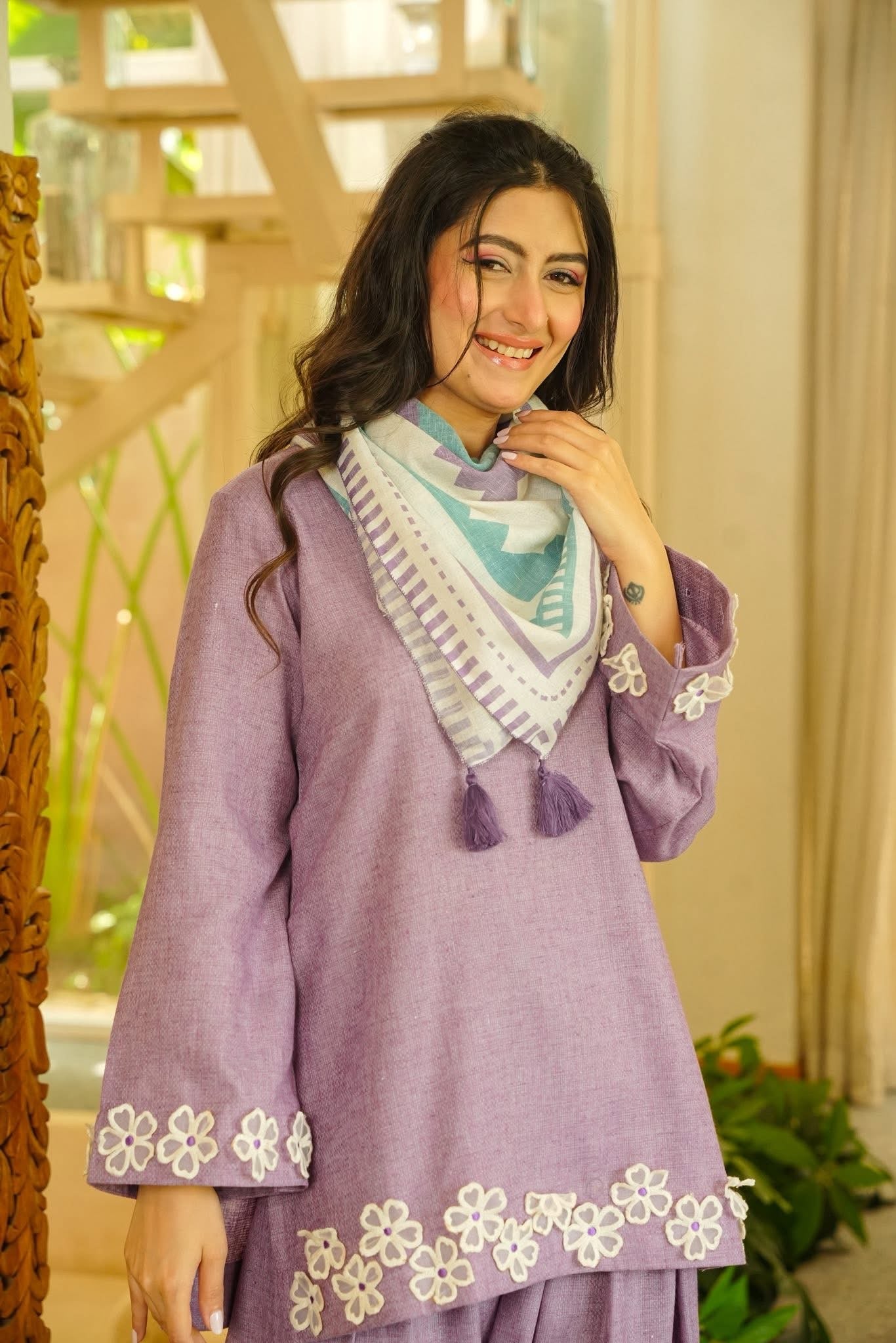 Daania Lavender Cotton Farshi Salwar Set