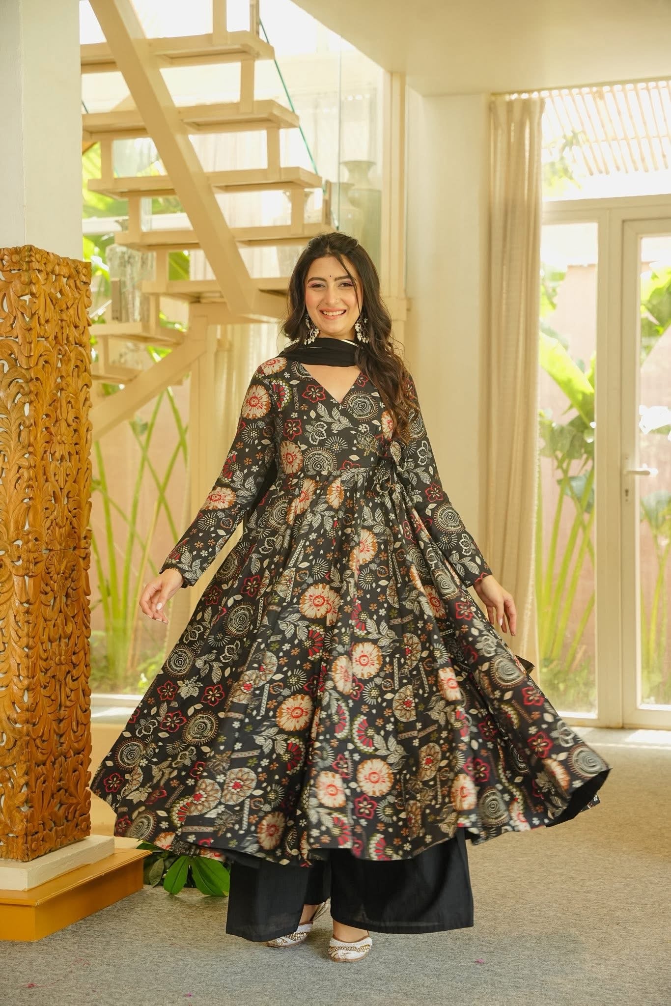 Buy Jivaanshika Black Anarkali Suit Set Online in India | Idaho Clothing Buy Jivaanshika Black Anarkali Suit Set Online in India | Idaho Clothing