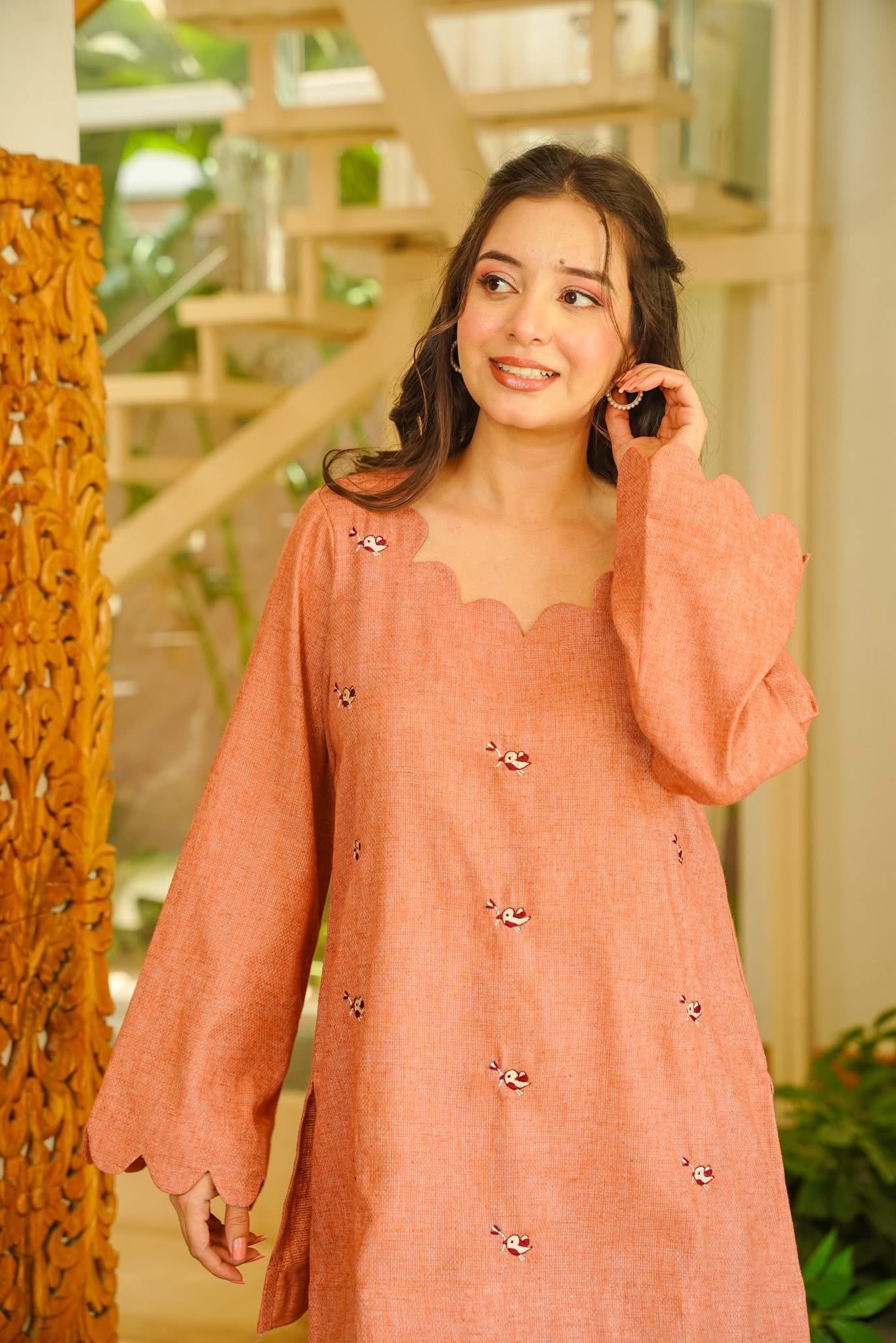 Ibraa Pink Cotton Farshi Salwar Set