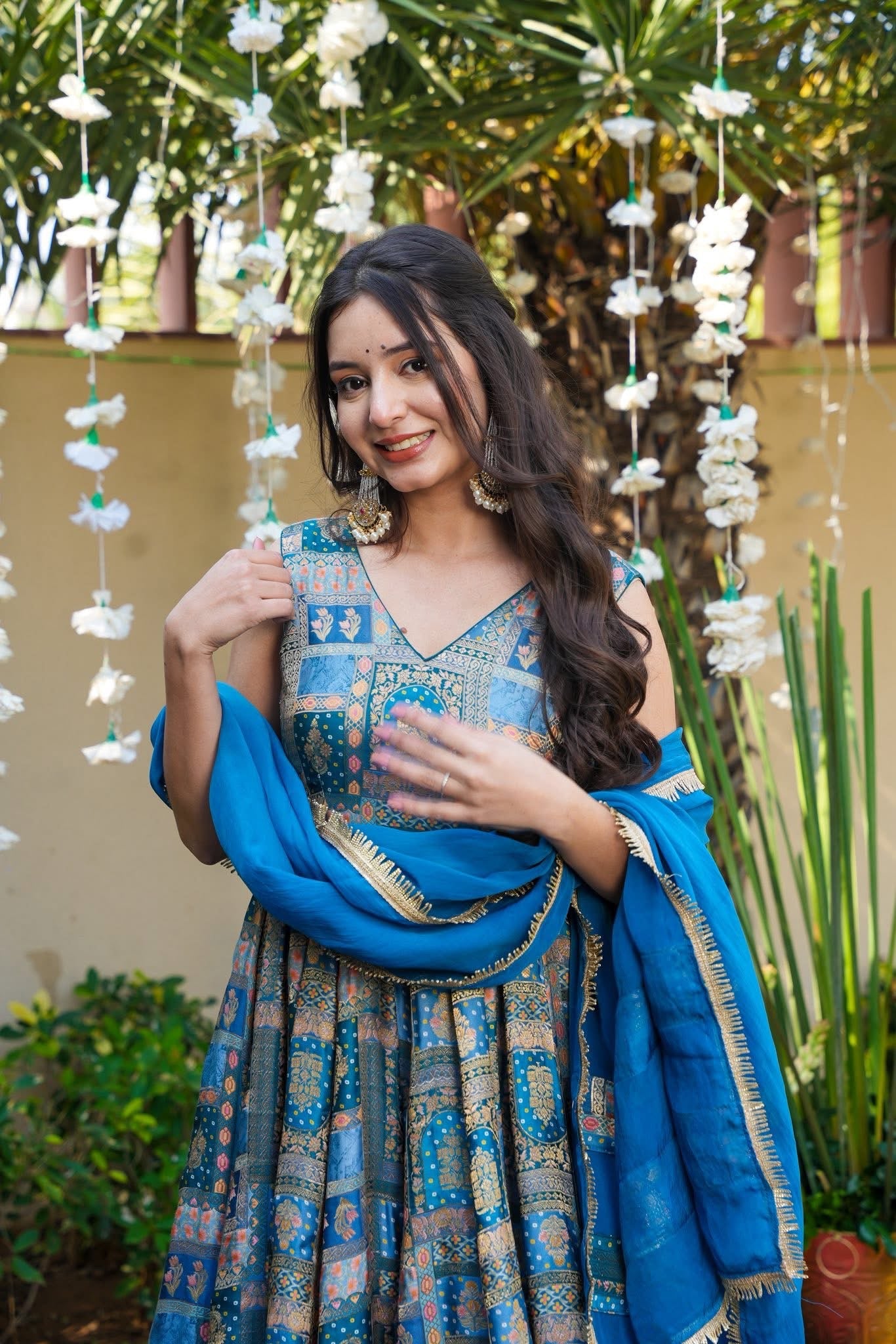 Saanjariya Blue Wedding Wear Anarkali Suit Set