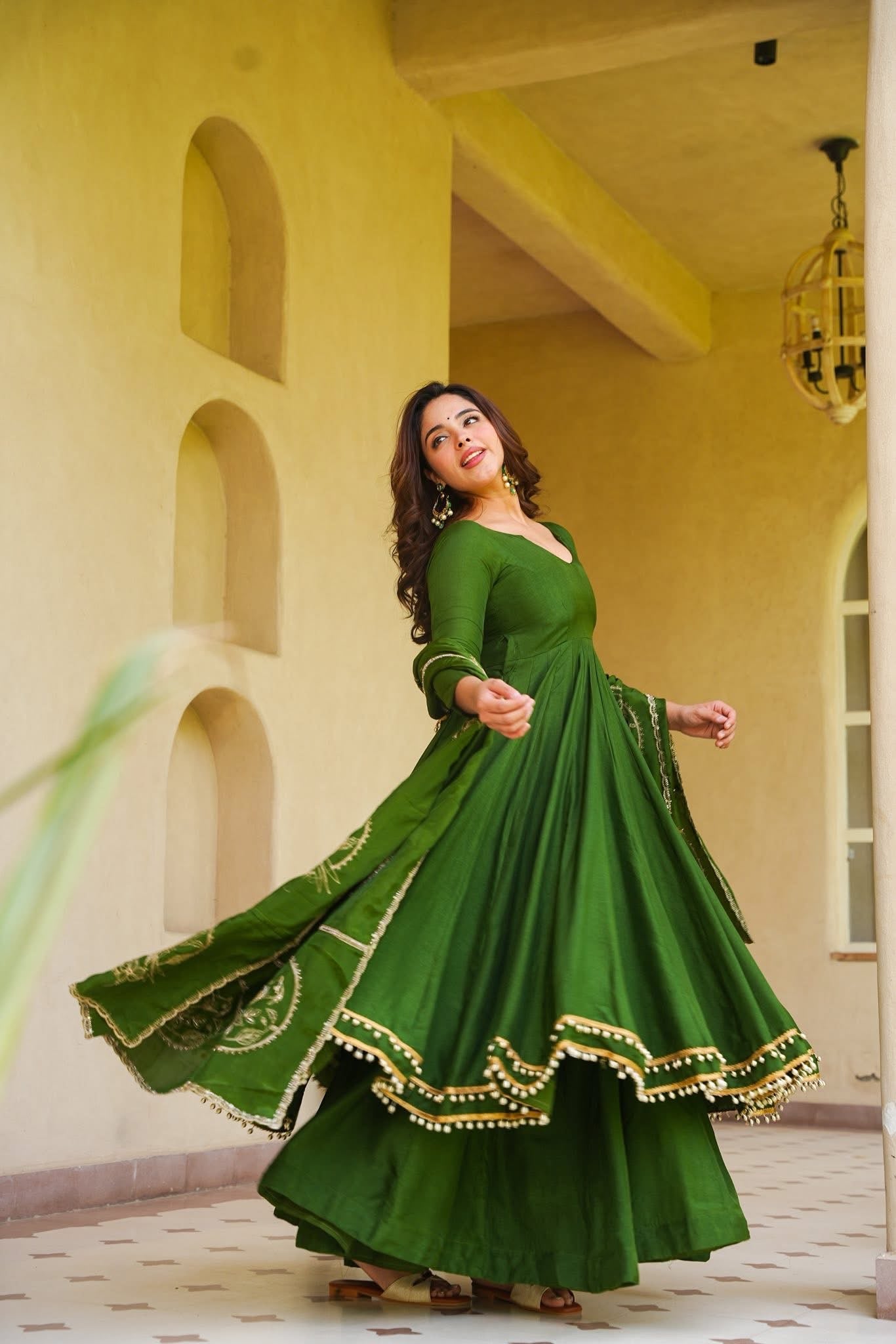 Naisha Green Anarkali Suit Set