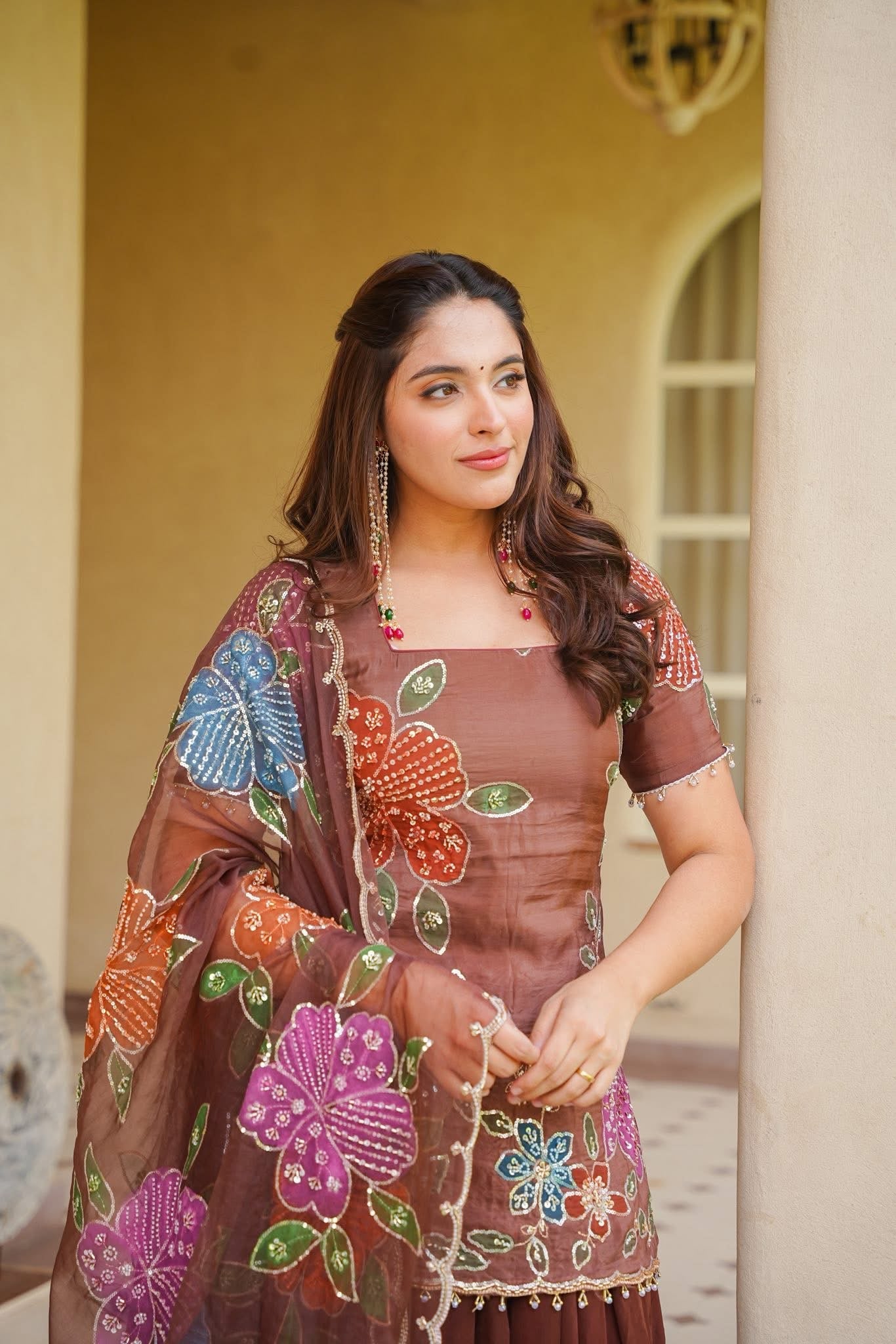 Avereen Brown Heavy Kurta Set