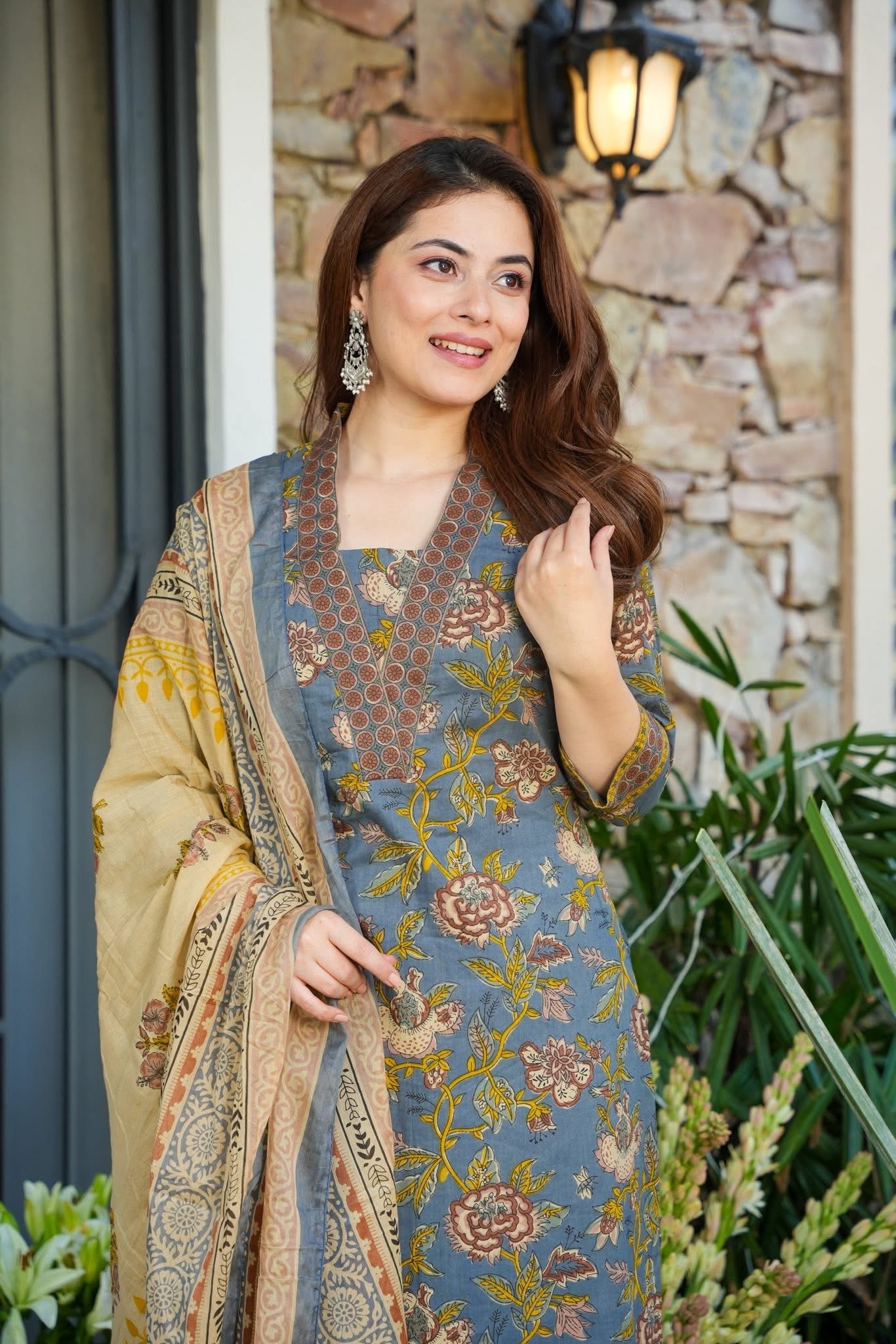 Gulpriya Floral Cotton Kurta Set