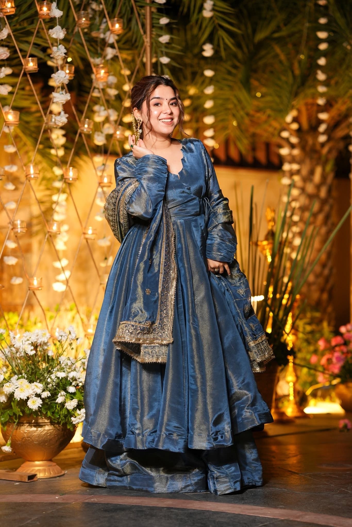 Buy Starfall Blue Wedding Wear Anarkali Suit Set Online in India | Idaho Clothing Buy Starfall Blue Wedding Wear Anarkali Suit Set Online in India | Idaho Clothing
