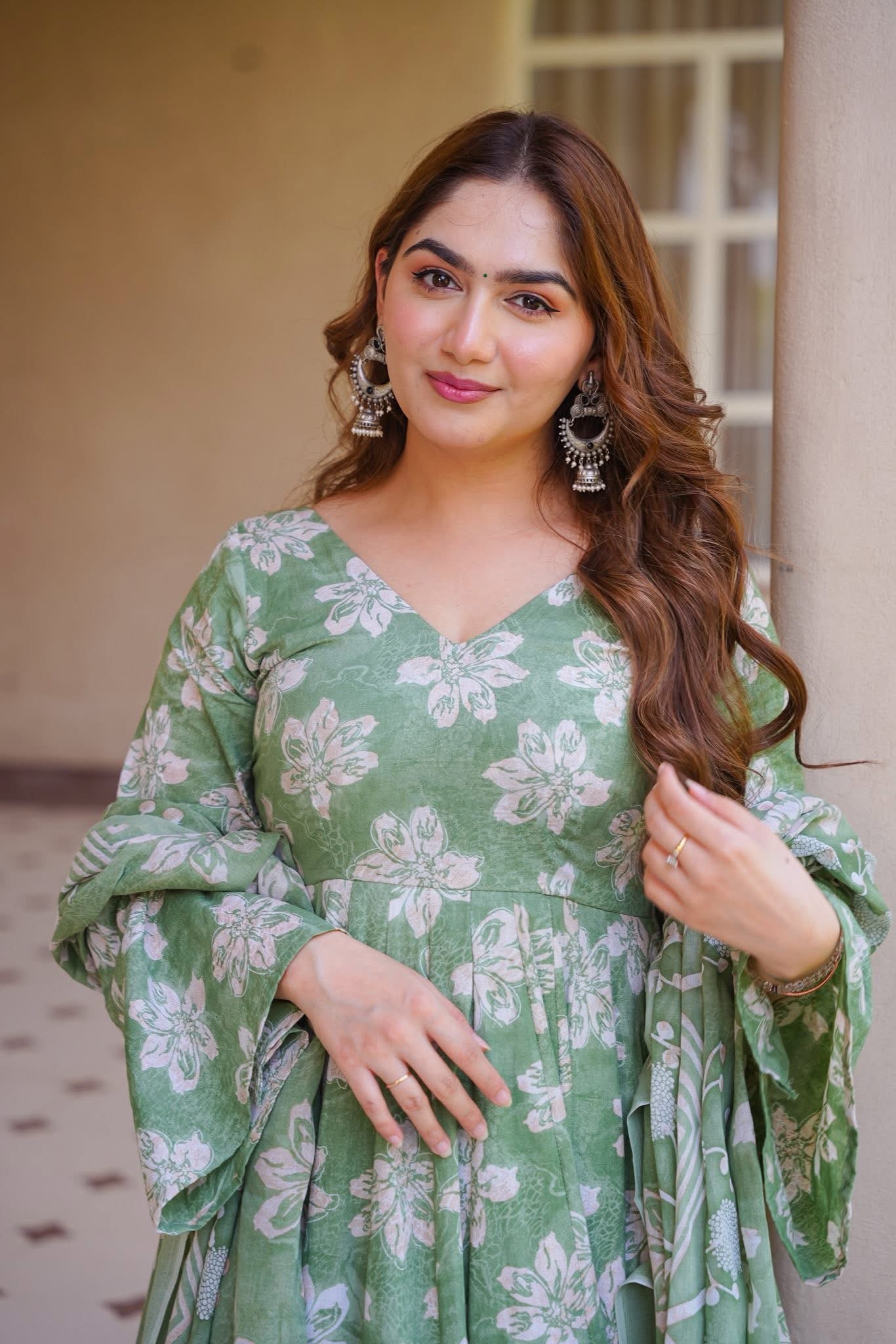 Mokshira Cotton Anarkali Suit Set