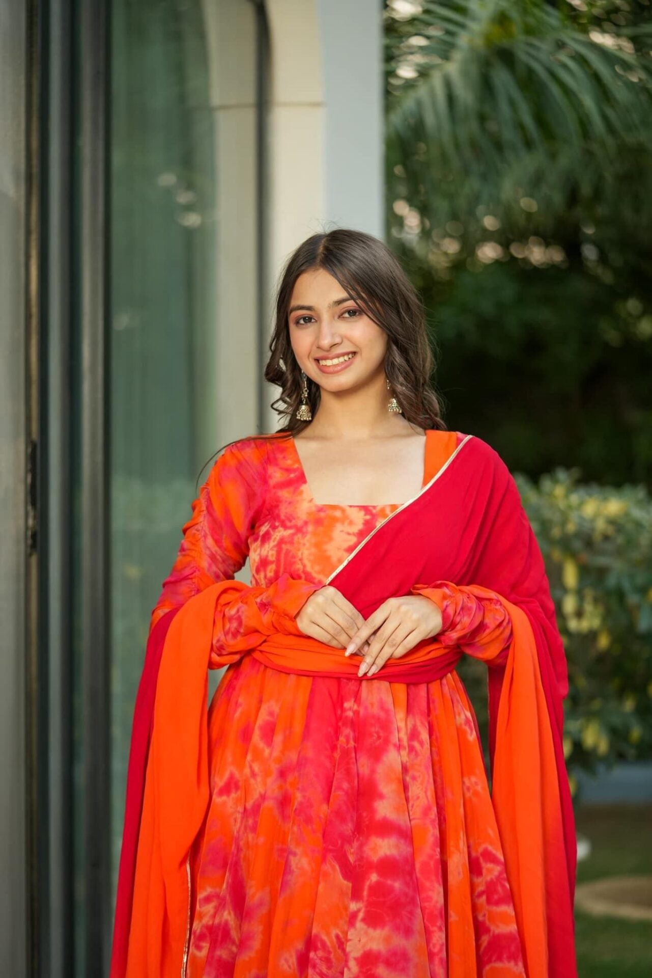 Vibrant rich organza suit set