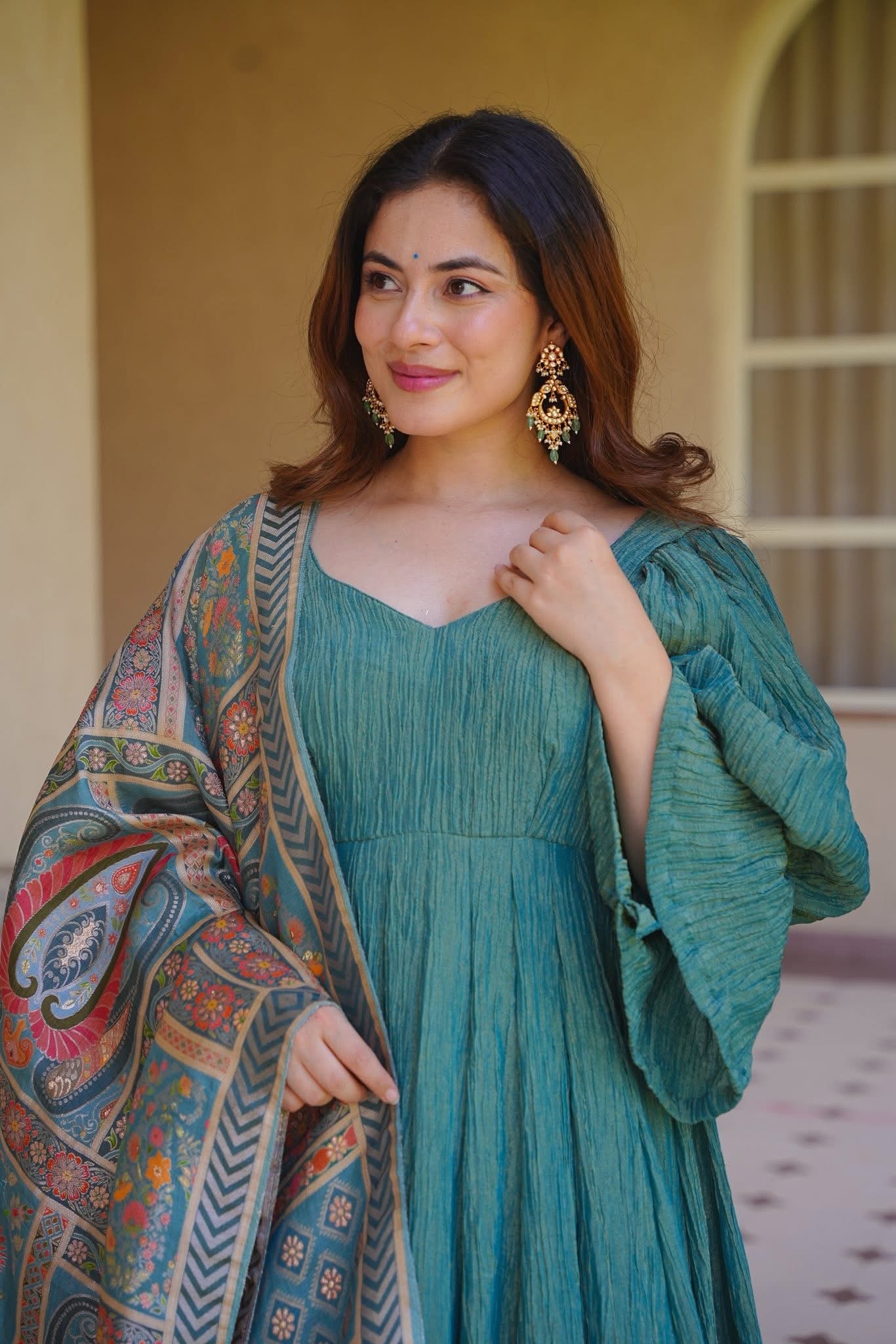 Auric Veil Anarkali Suit Set