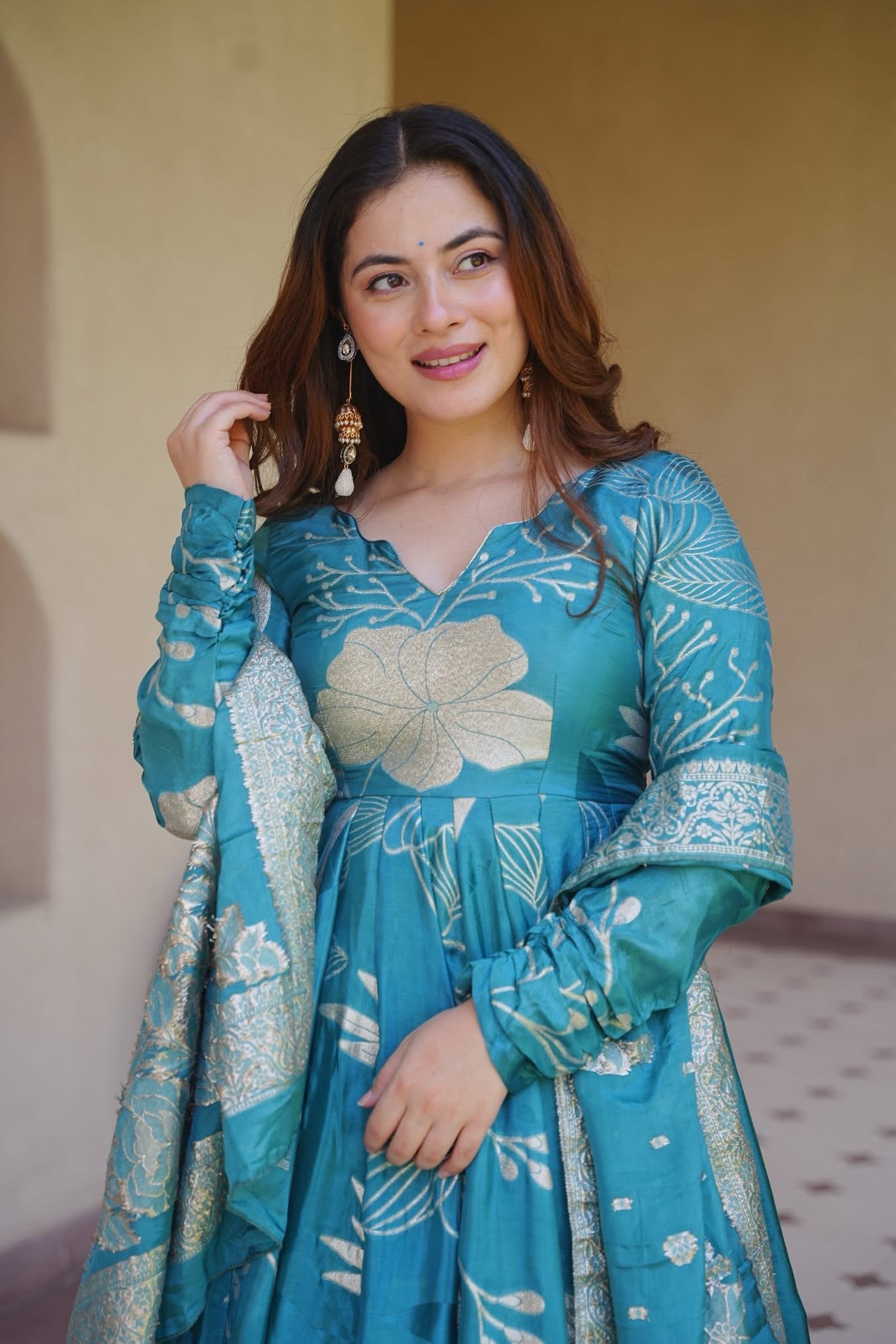 Silk Sitaara Anarkali Suit Set