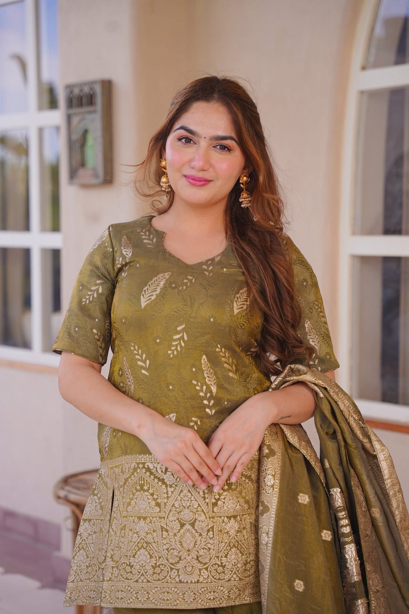 Greevaliya Green Straight Kurta Set