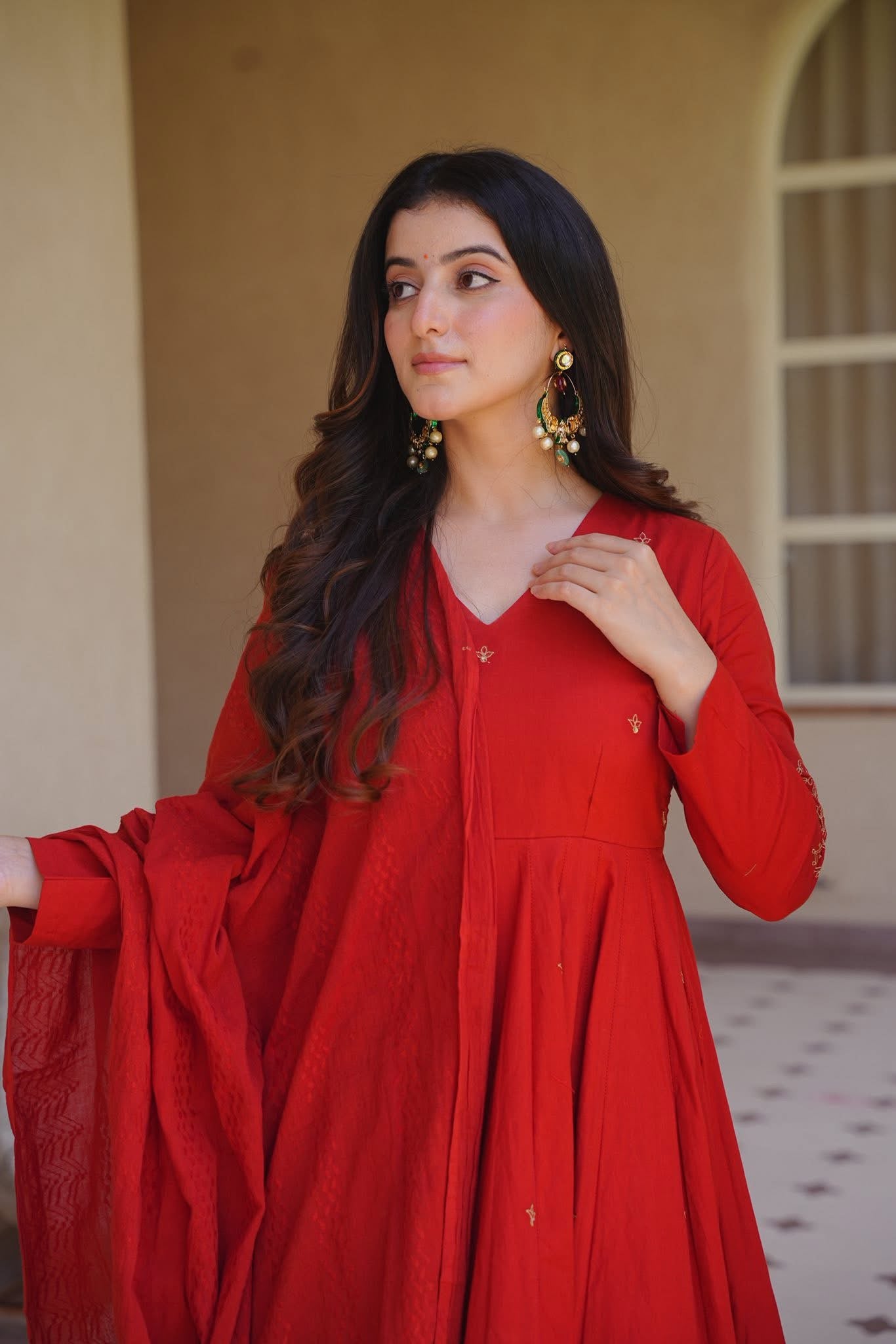 Tejashvika Rusty Anarkali Suit Set