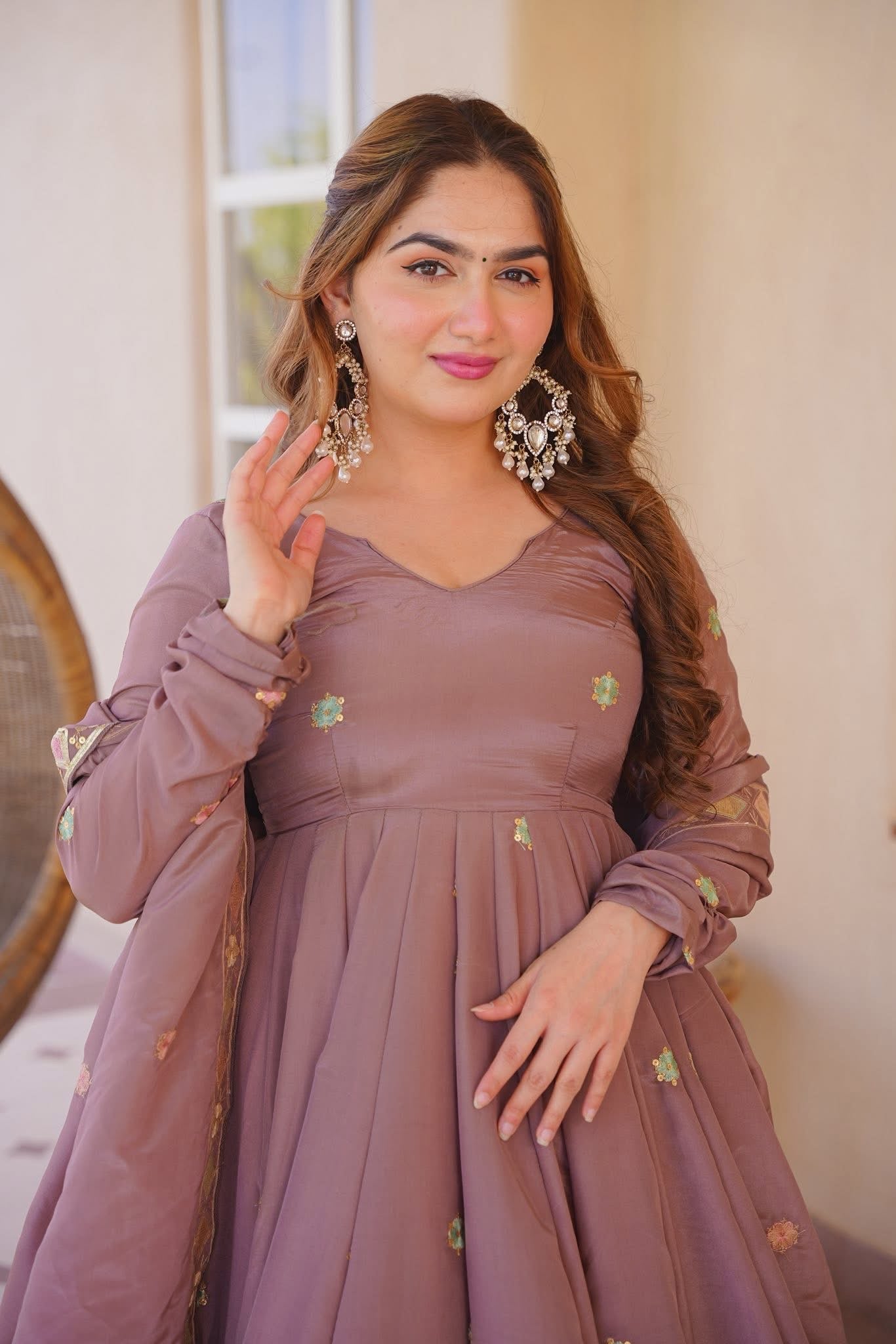 Zayvisha Silk Anarkali Suit Set