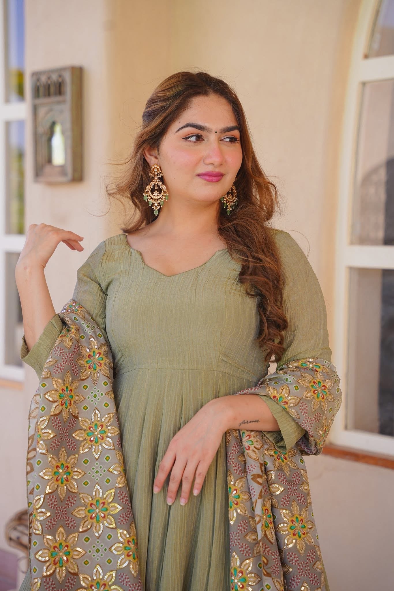 Iraanshi Cosmos Anarkali Suit Set