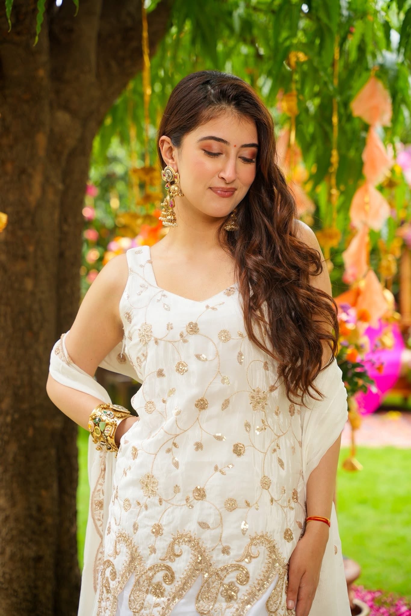 Pearl Glow Sharara Set