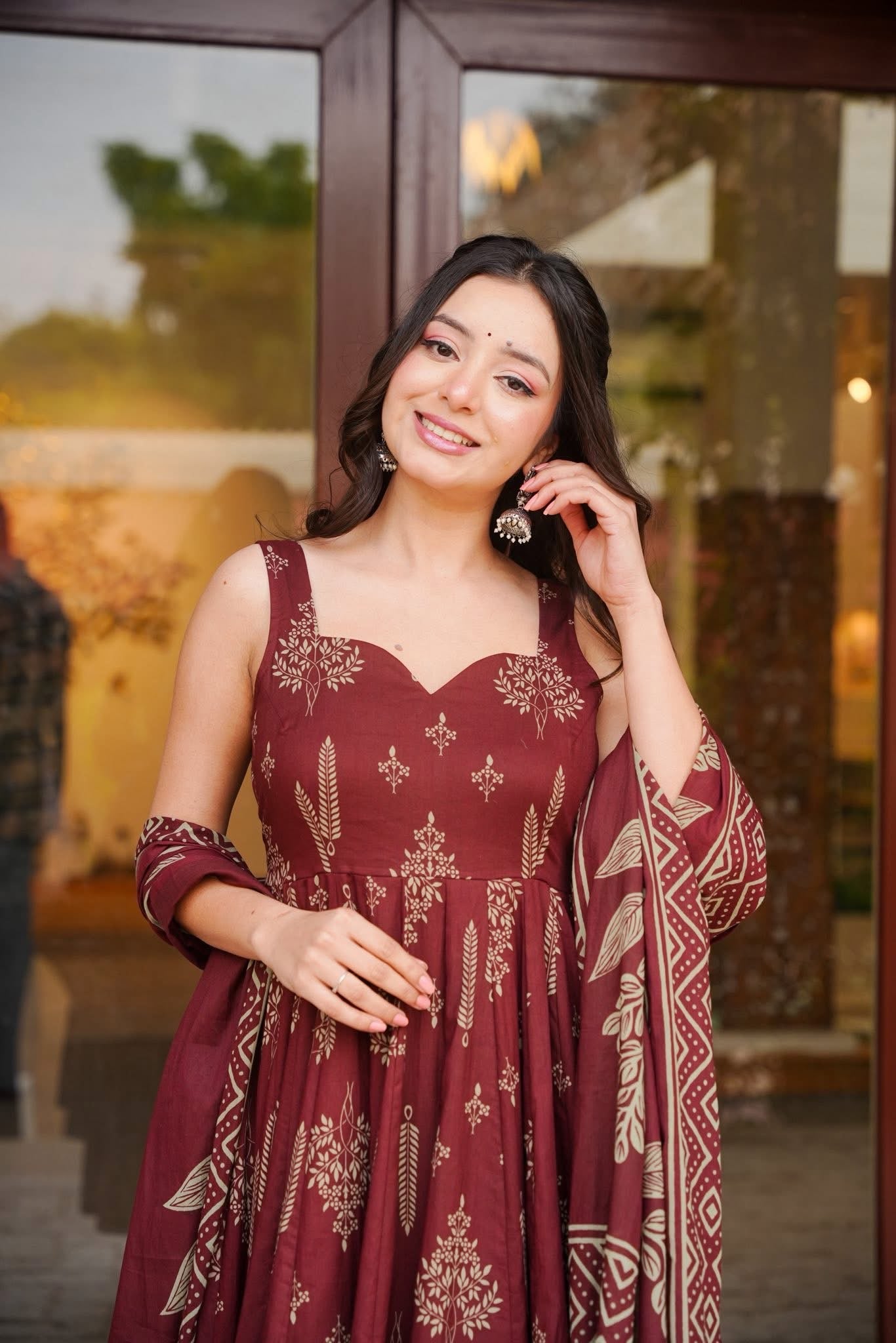 Alvika Cotton Anarkali Suit Set