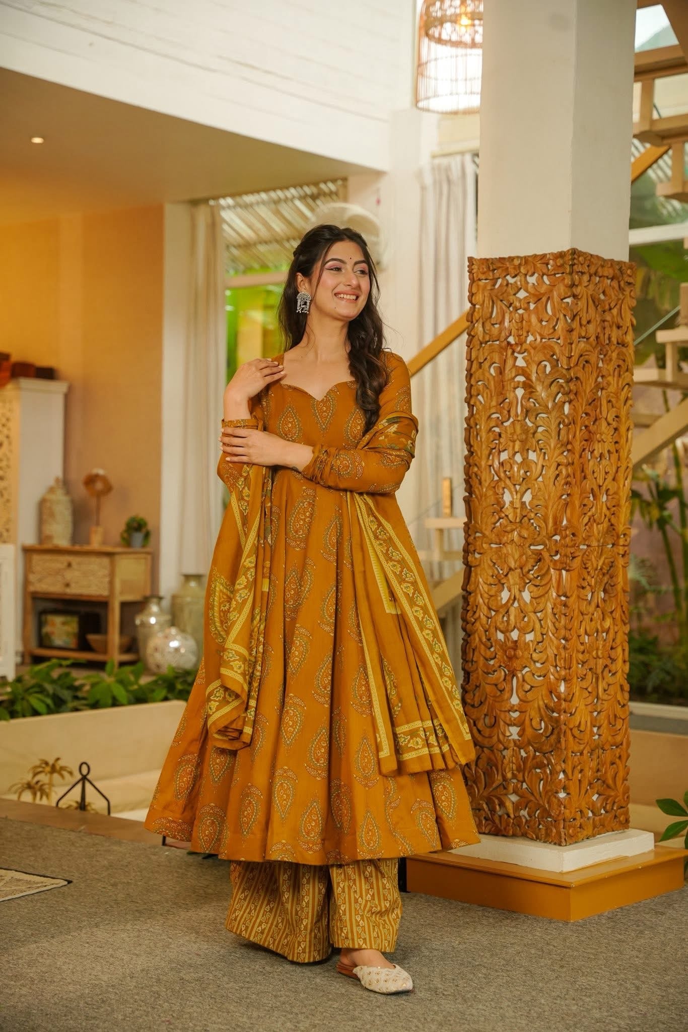 cotton anarkali dress online shopping Buy Off white Printed Cotton Anarkali Suit Set With Dupatta Online in USA at $58.00