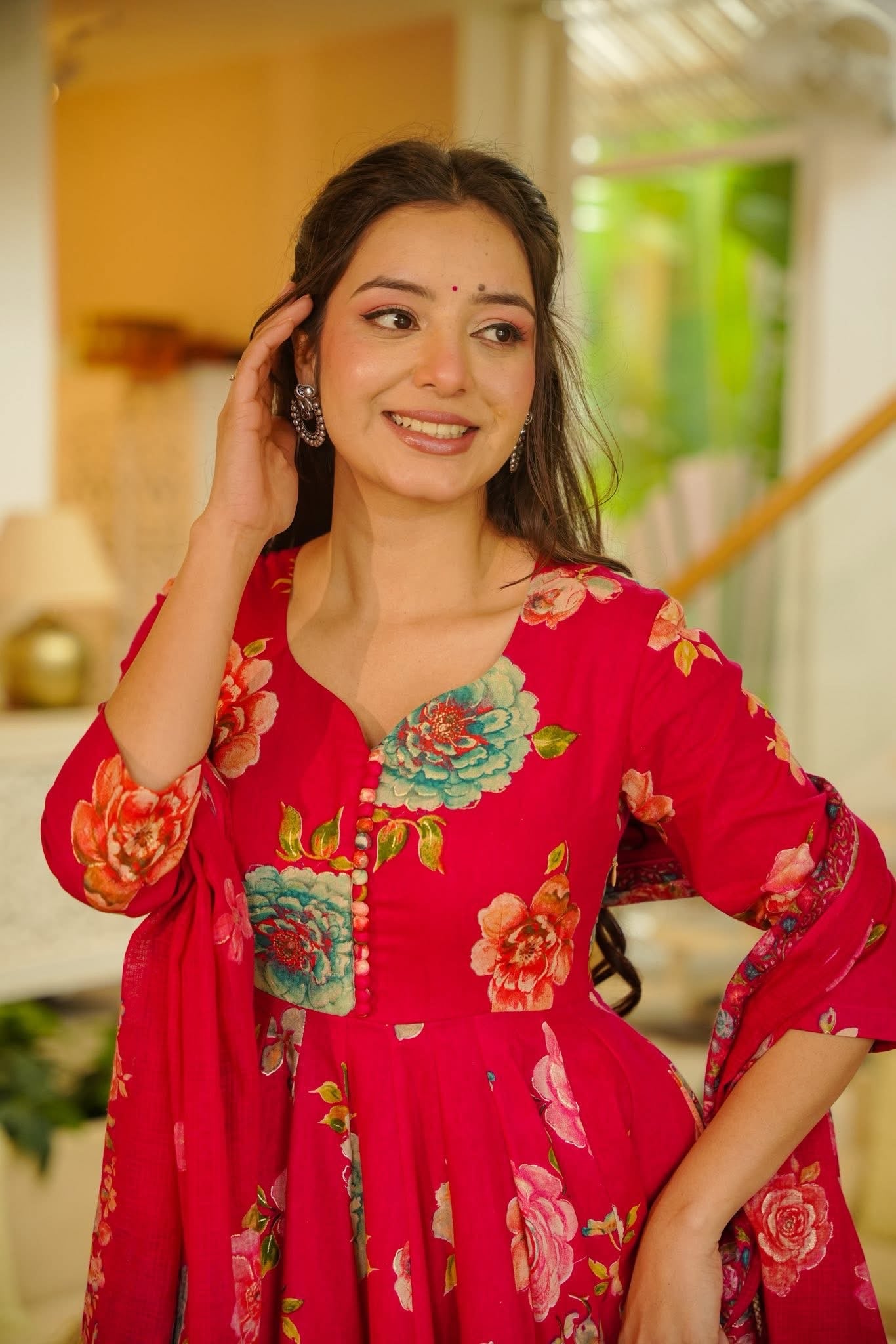 Phoolchavi Printed Anarkali Suit Set