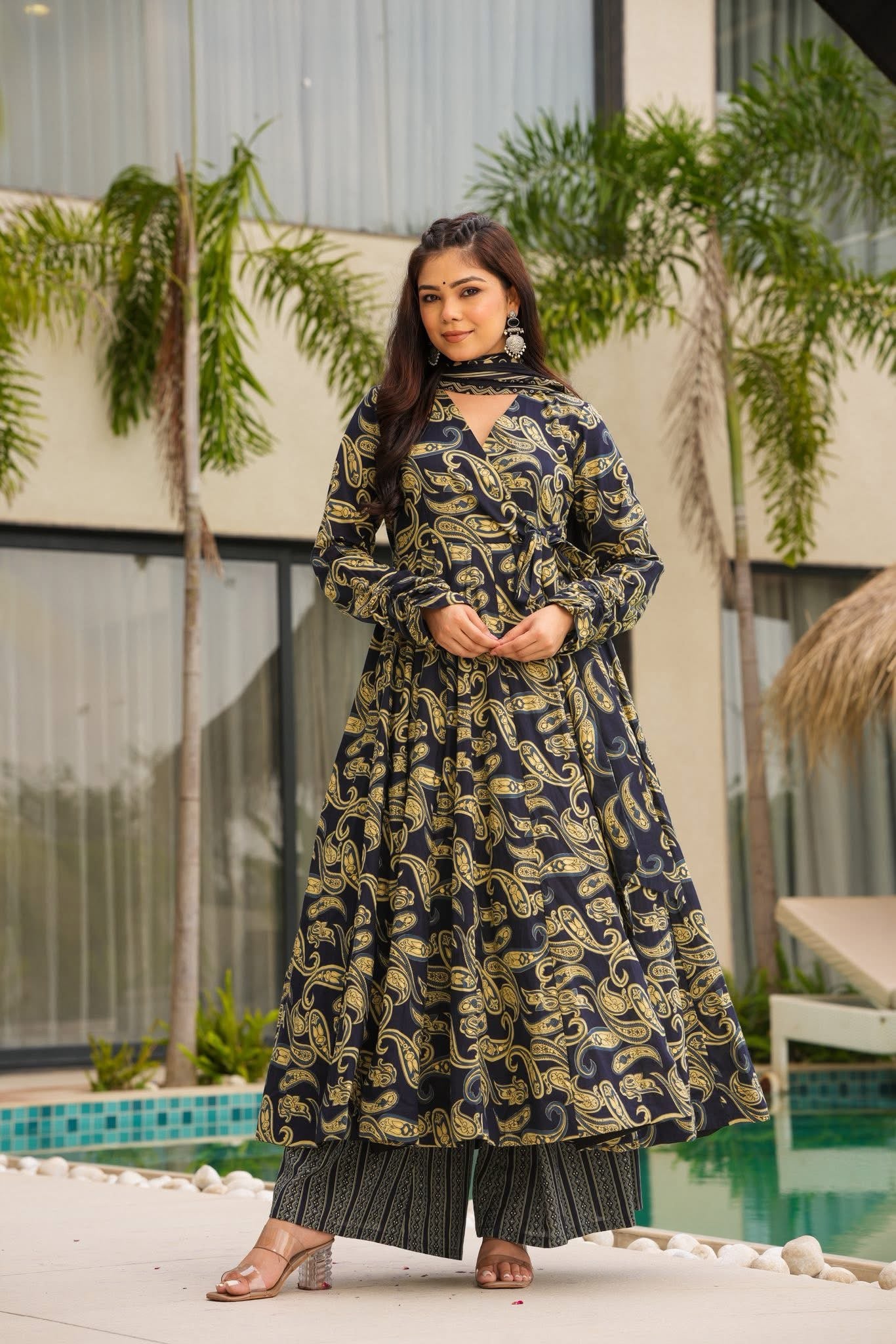 Buy Zareen Block Printed Cotton Anarkali Suit Set Online in India | Idaho Clothing Buy Zareen Block Printed Cotton Anarkali Suit Set Online in India | Idaho Clothing