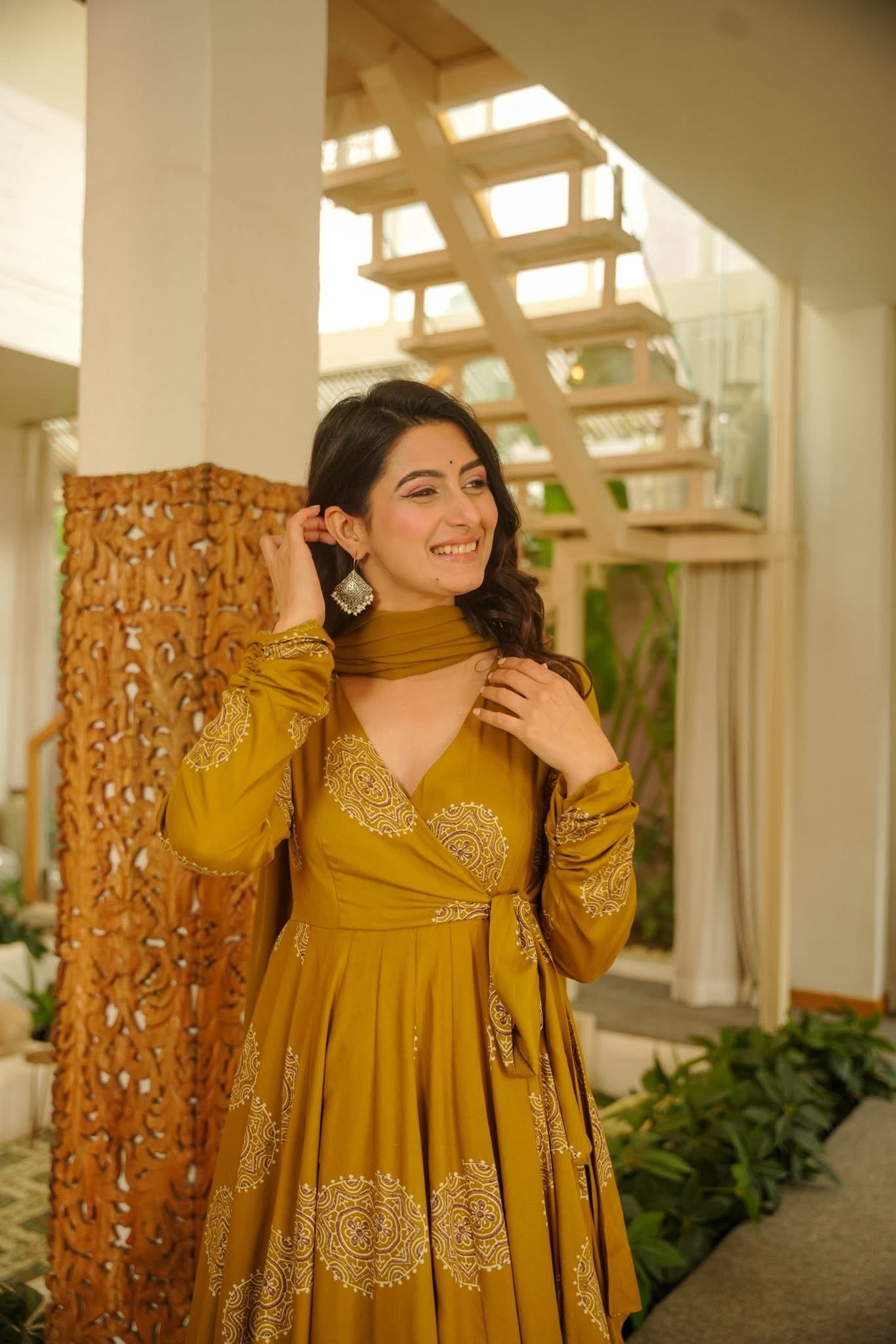 Avishi Rayon Printed Anarkali Suit Set