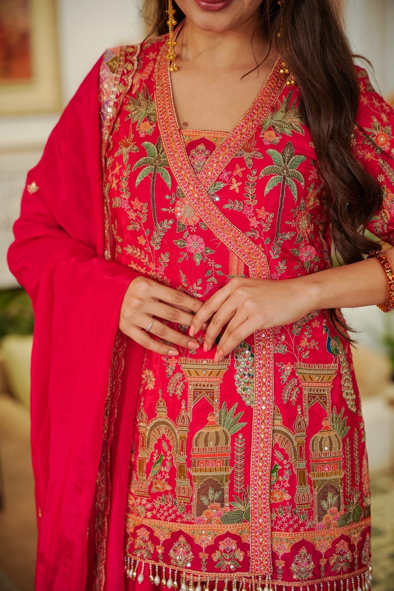 Aarizan Pink Embroidered Wedding Kurta Set