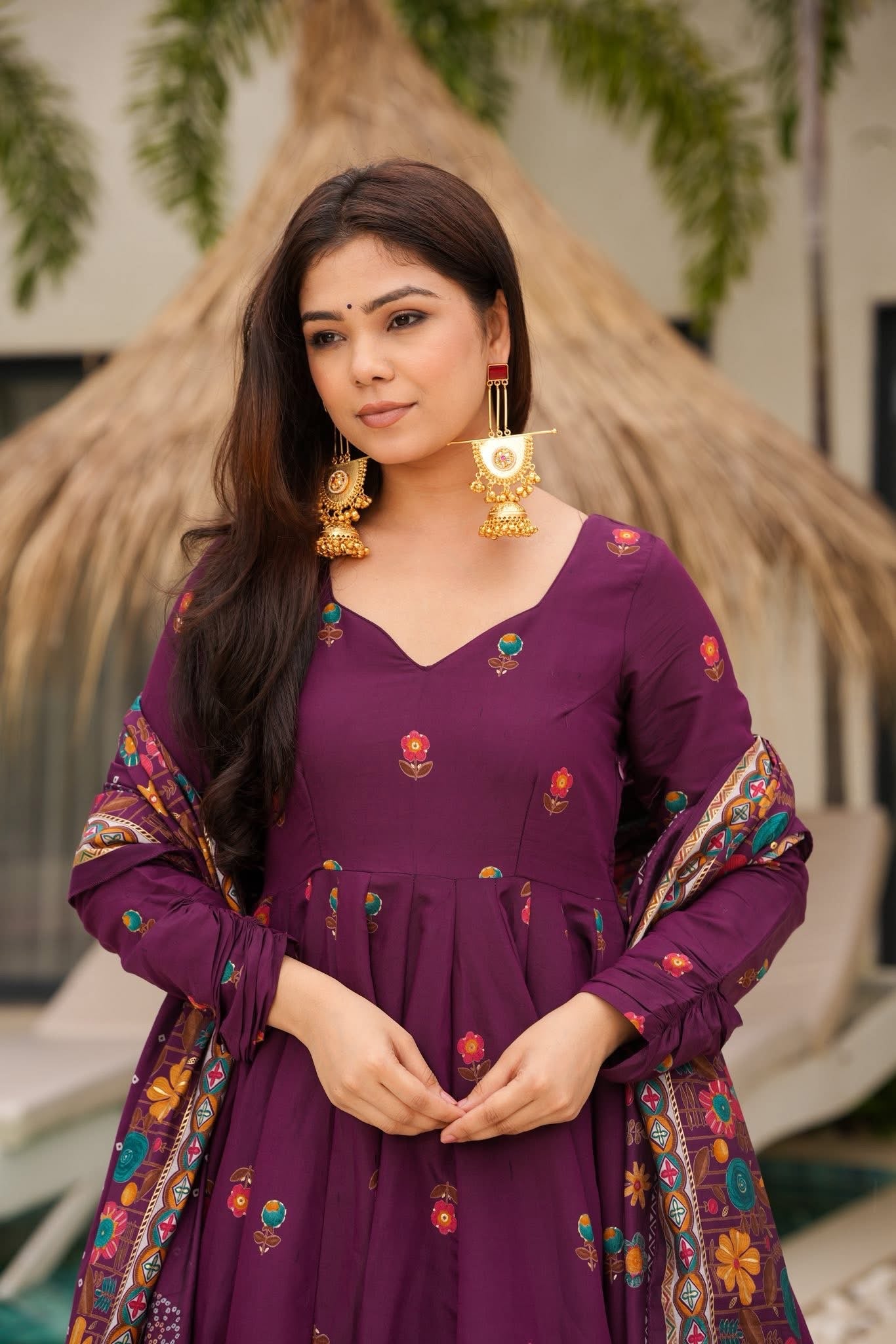 Amoria Muslin Anarkali Suit Set