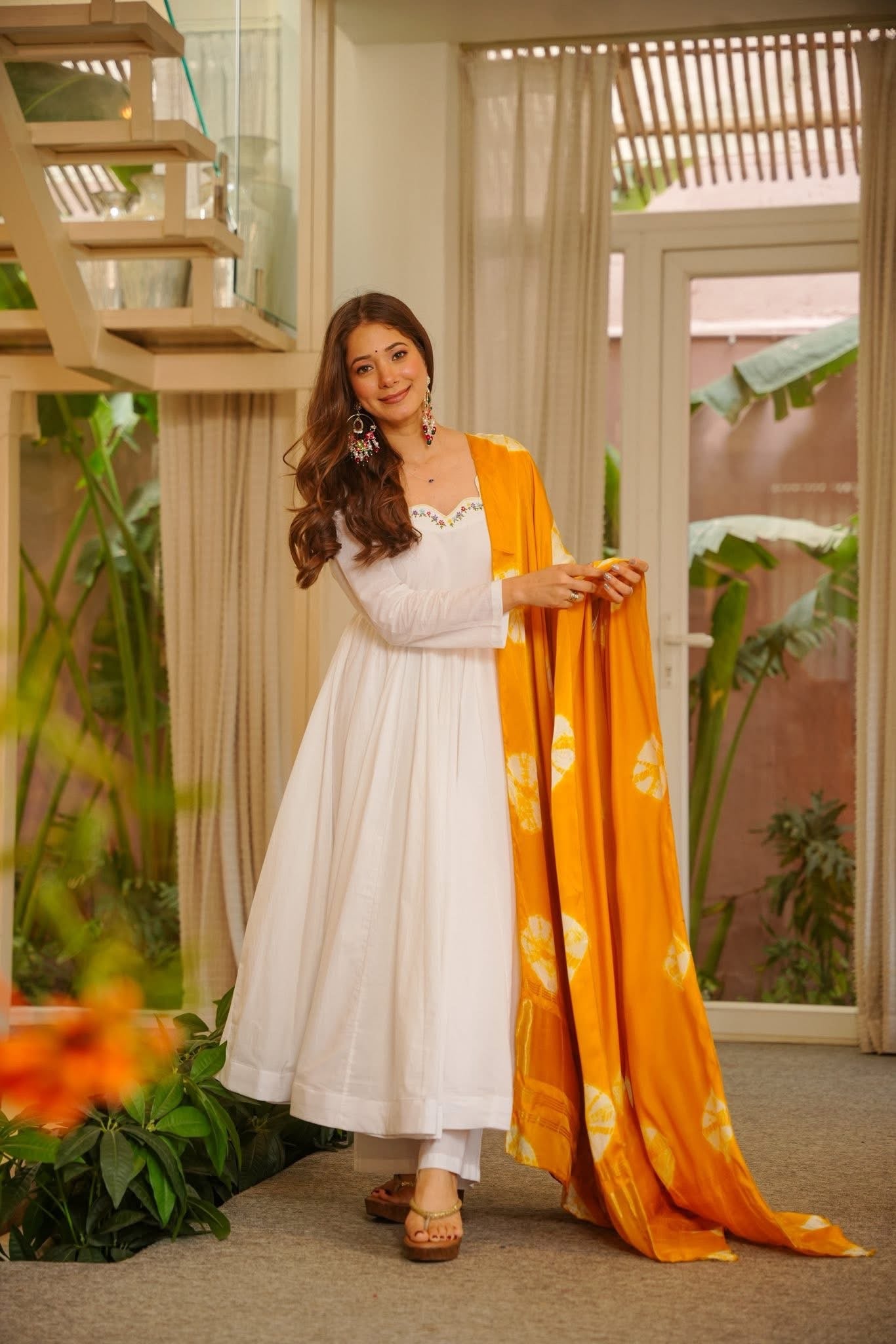 Buy Trupti White Anarkali Suit Set Online in India