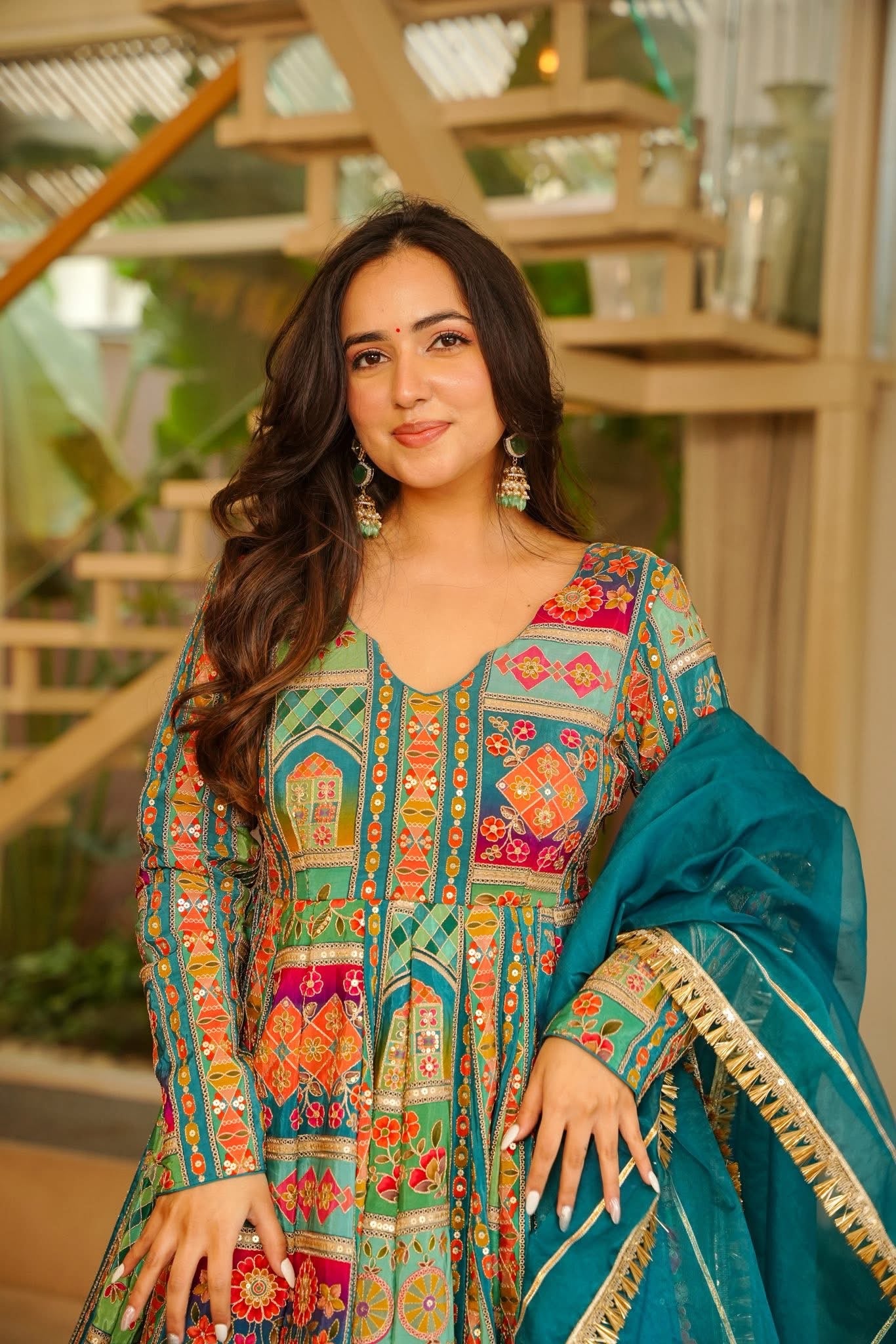 Zarafshan Teal Heavy Maxi Set