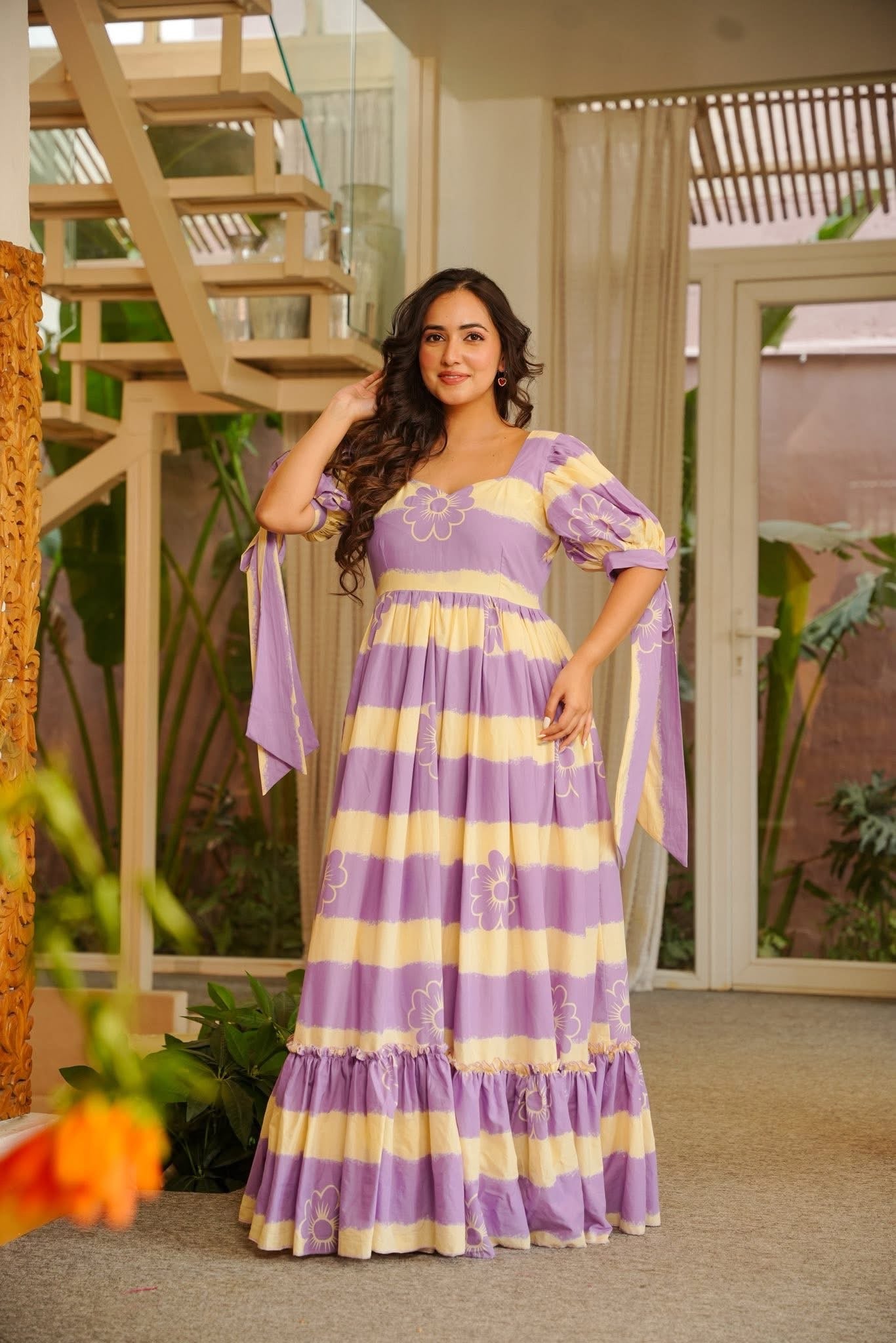 and maxi dresses india Zeenat Purple Silk Velvet Aari Embroidered Maxi Dress With Belt
