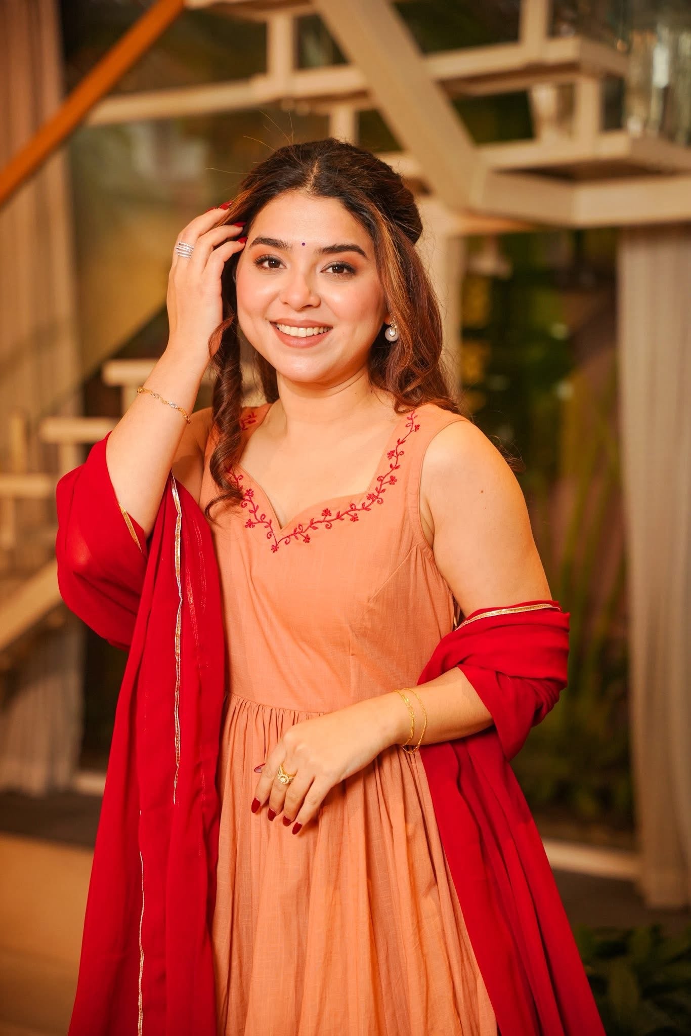 Charul Pink Anarkali Suit Set