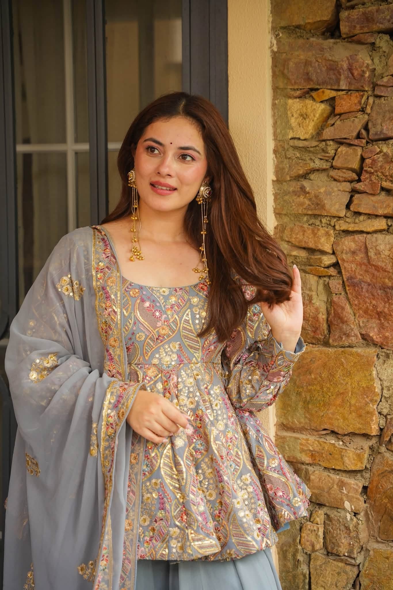 Maithili Glitter Heavy Embroidered Kurta Set
