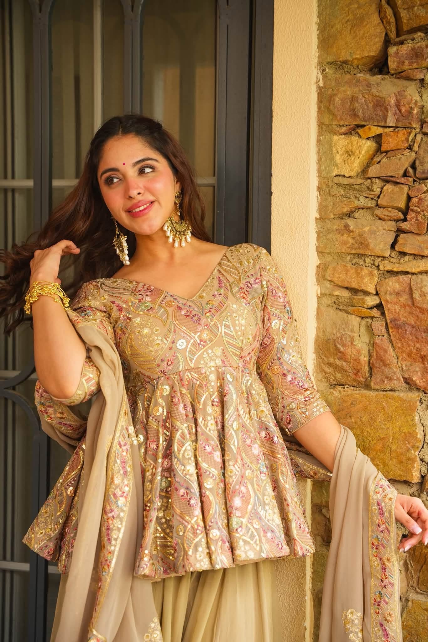 Rida Festive Heavy Embroidered Kurta Set