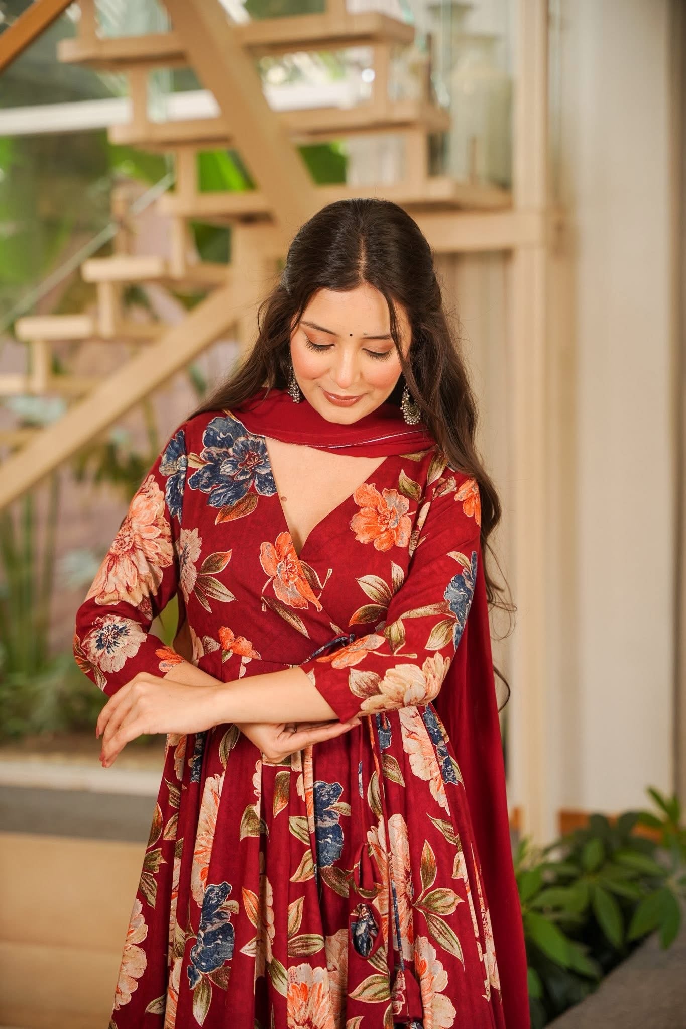 Hansika Floral Rayon Suit Set