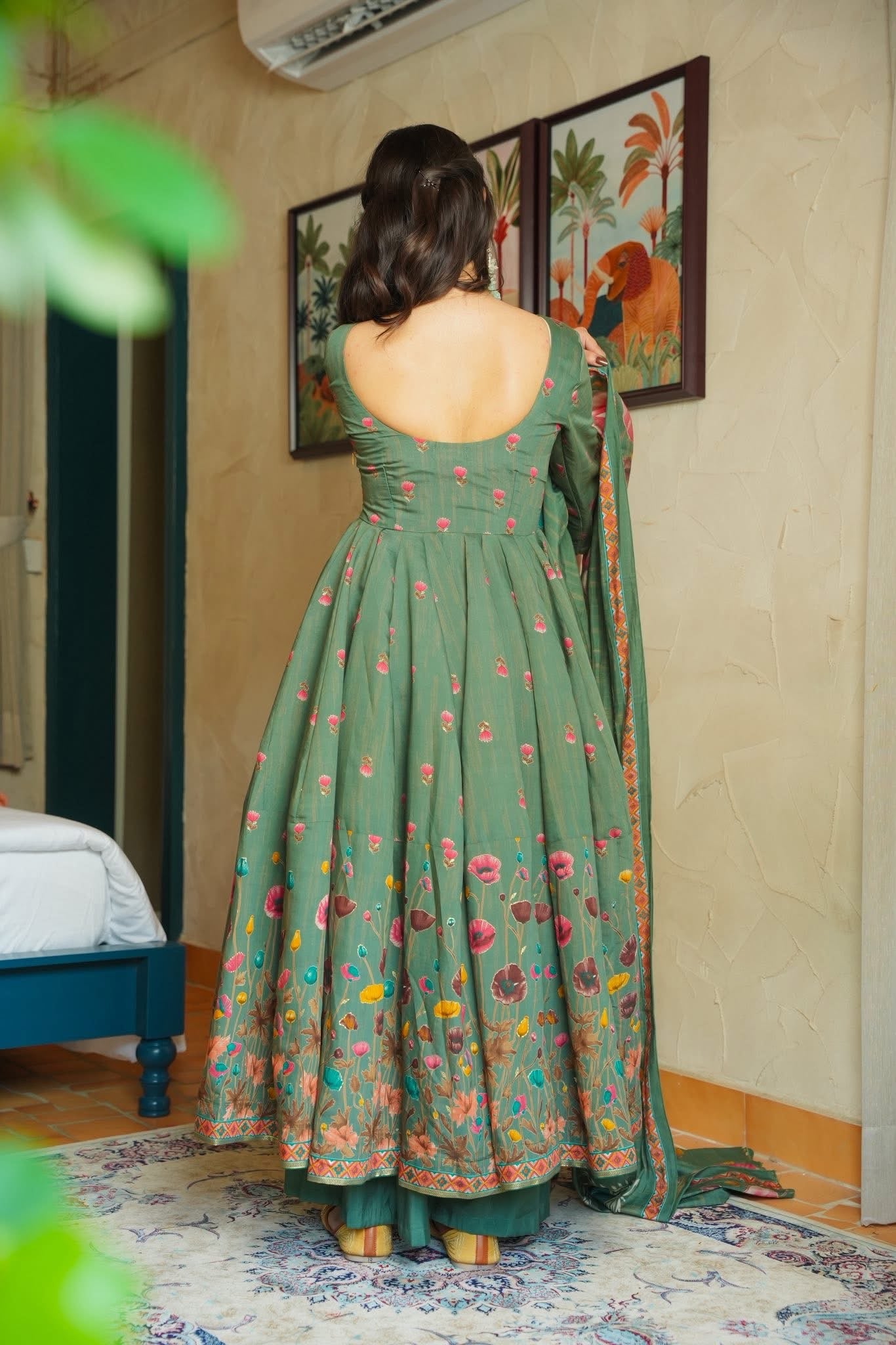 Gulmohar Tales Muslin Anarkali Suit Set