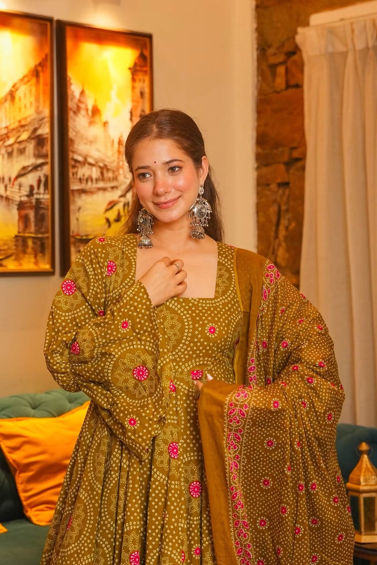 Ushasi Cotton Anarkali Suit Set