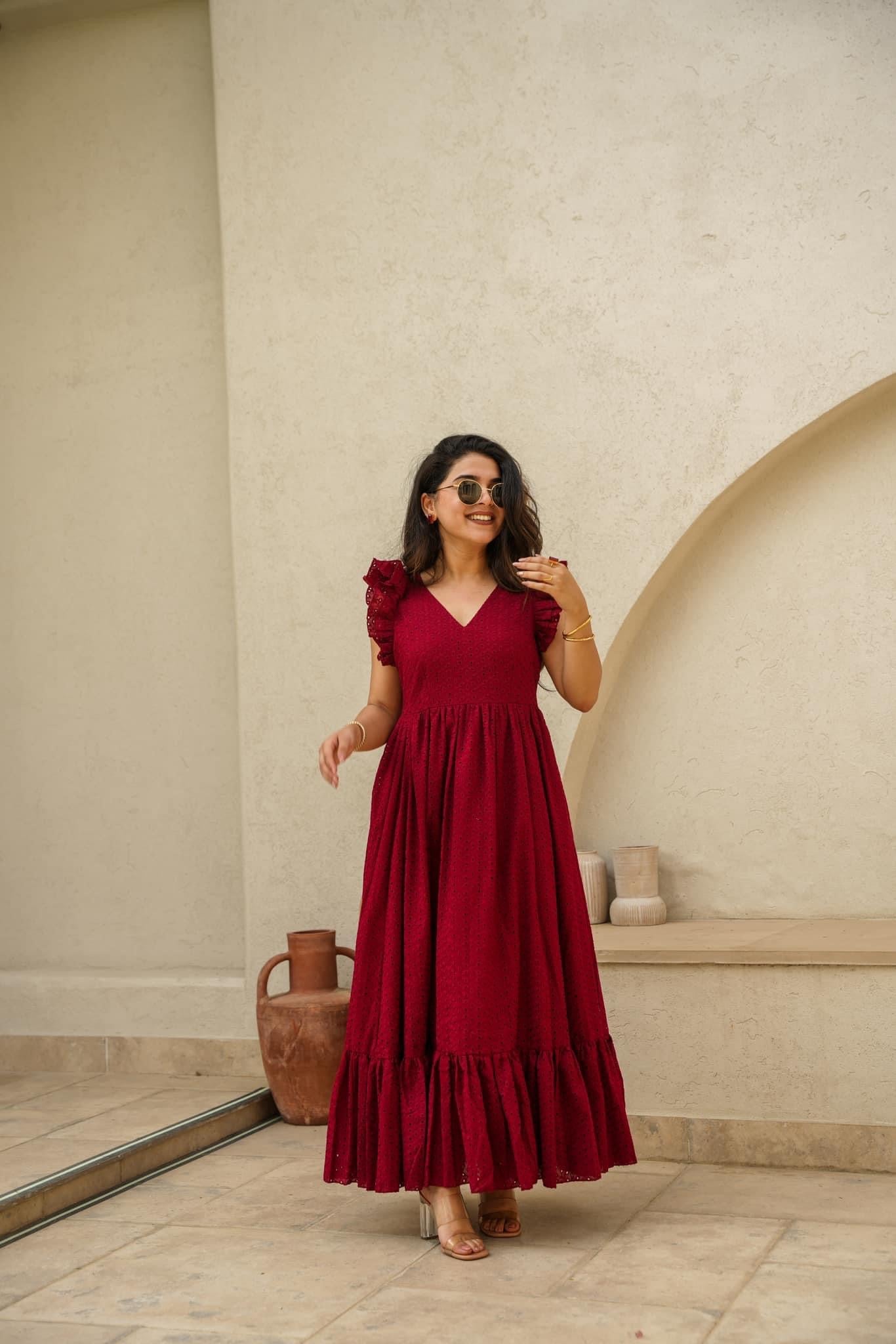 red dress online india Buy Satin Flower Girl Dress, One Shoulder Dress, Red Dress, Dusty Rose Flower Girl Dress, Party Dress, Junior Girl Dress Online in India