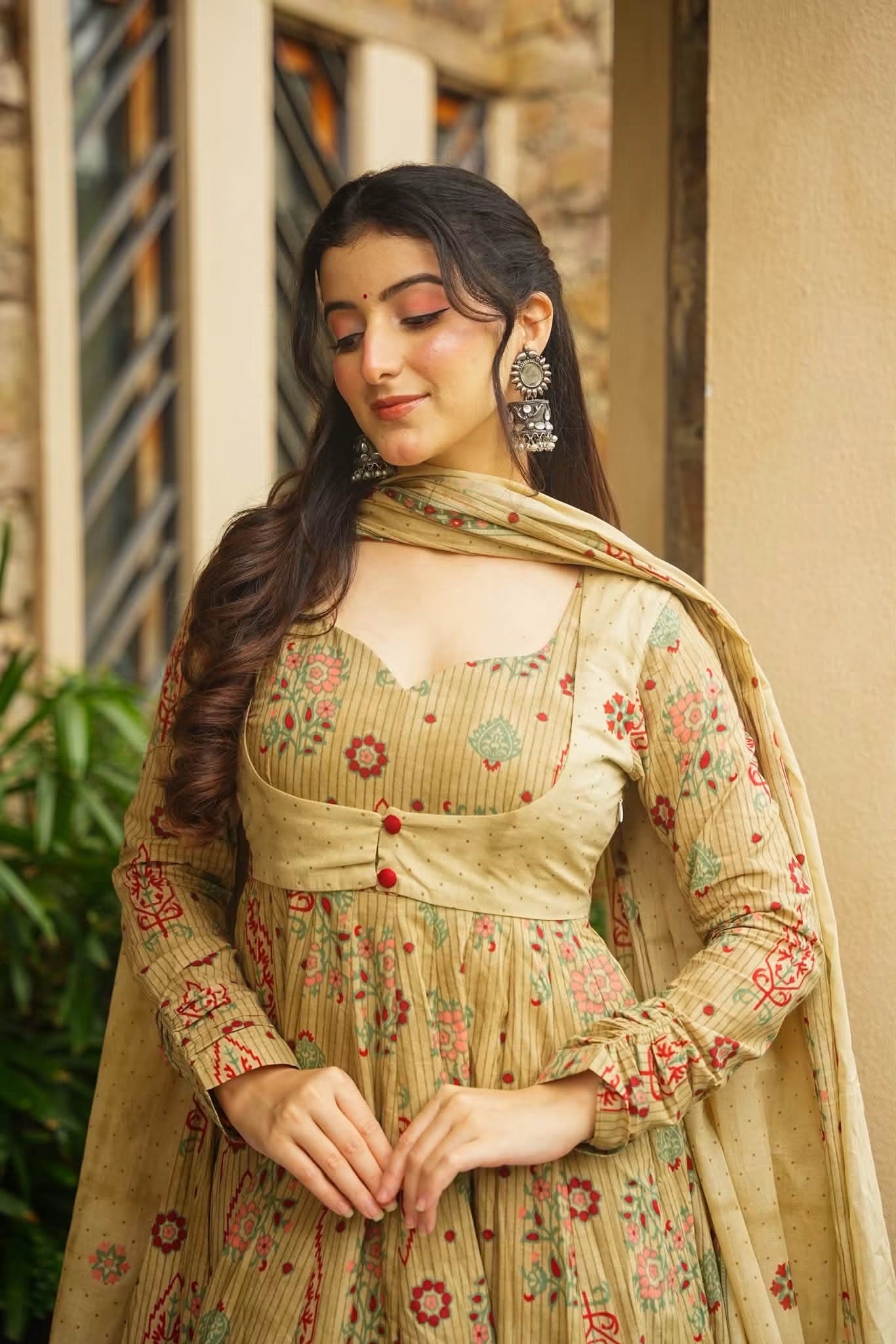 Sharvya Cotton Anarkali Suit Set