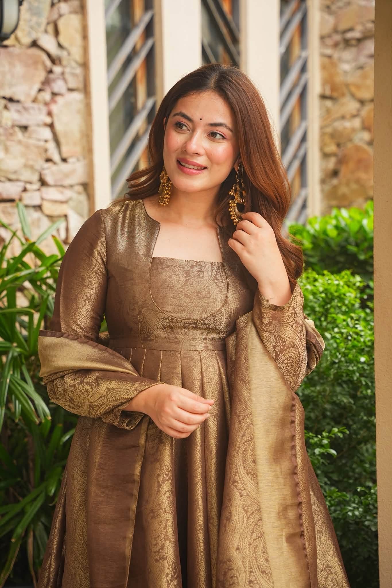 Zarika Noor Banarasi Cosmos Anarkali Suit Set