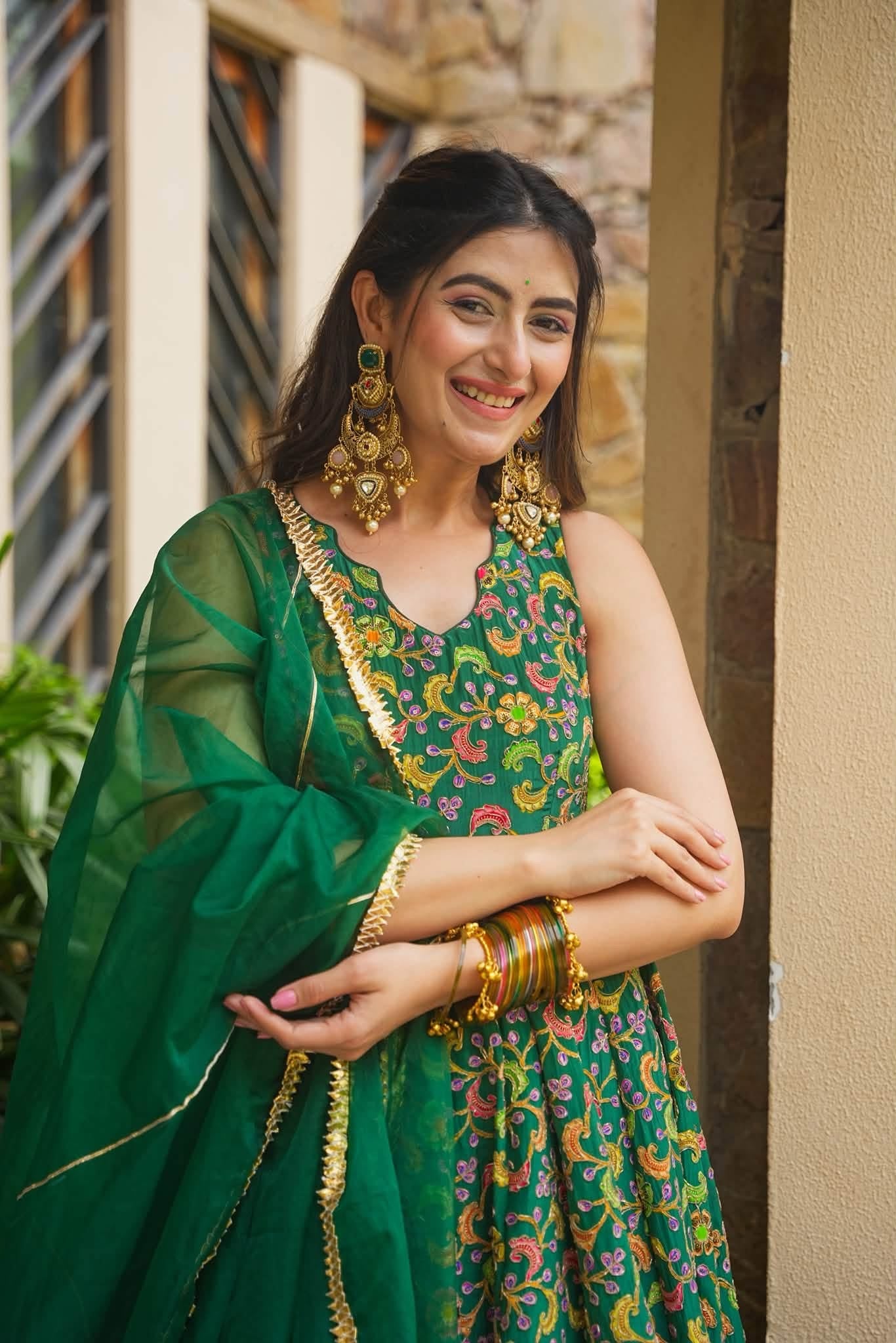 Vrisaya Veda Heavy Embroidered Maxi Set