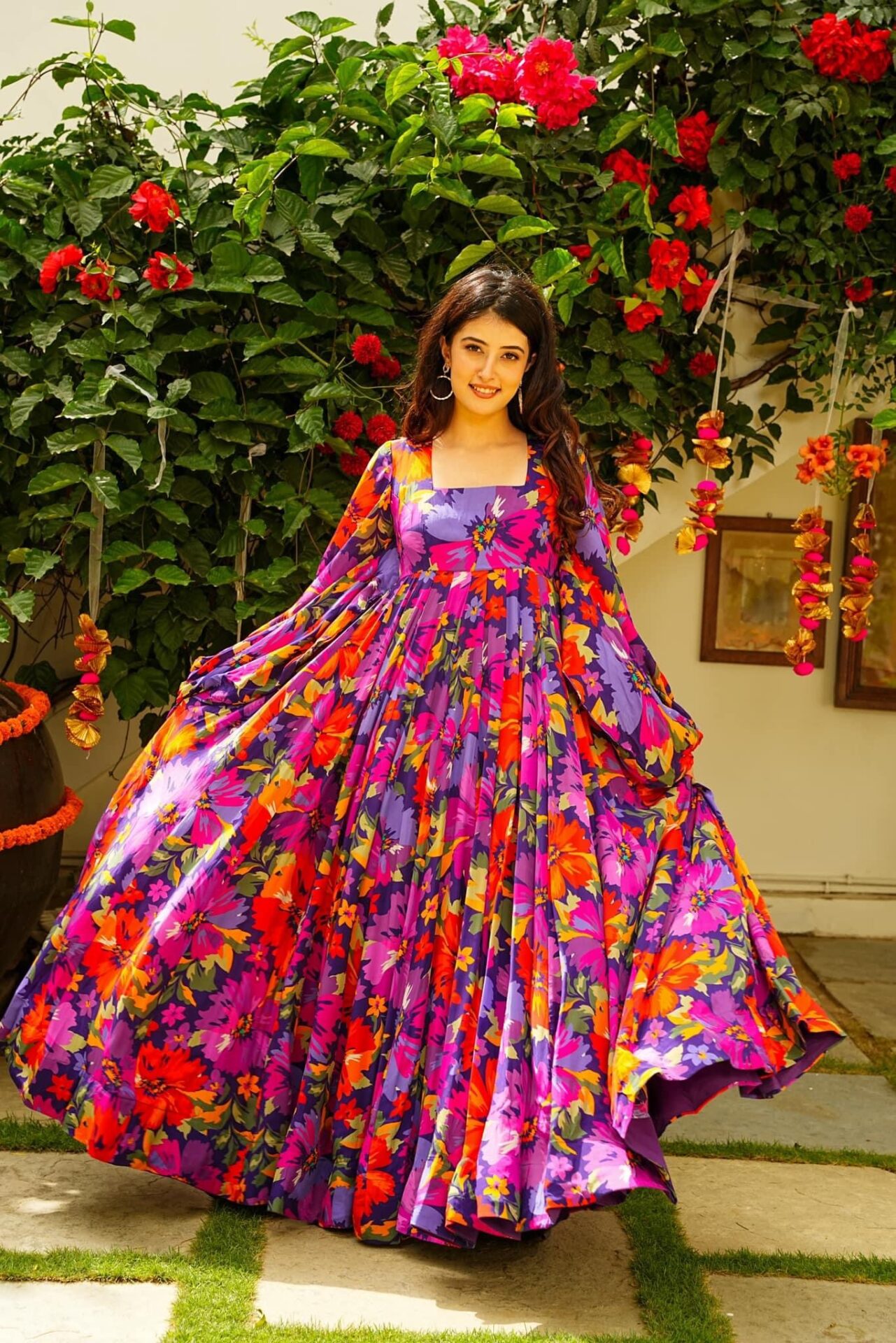 Sadhika Floral Georgette Dress