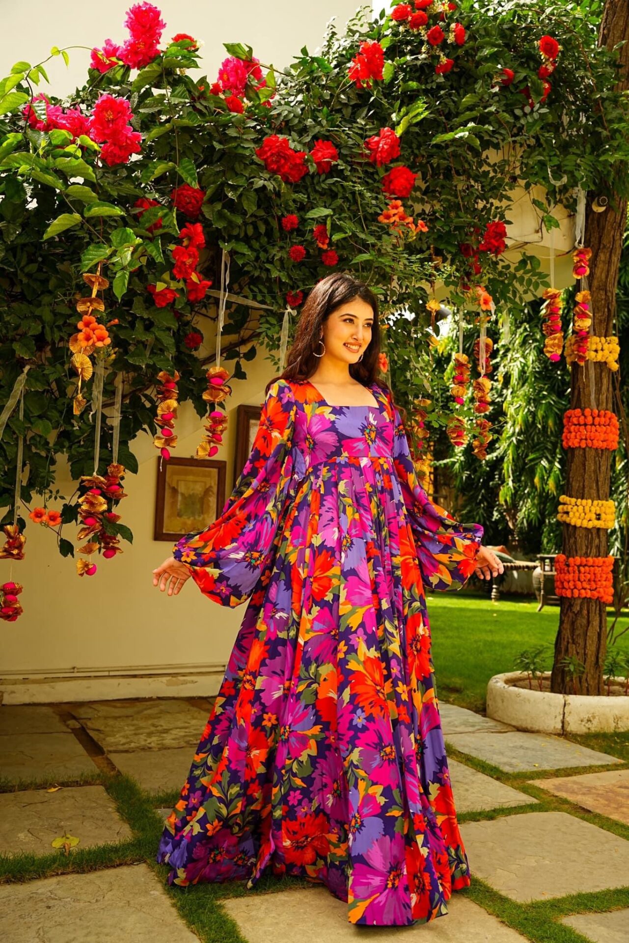 Sadhika Floral Georgette Dress