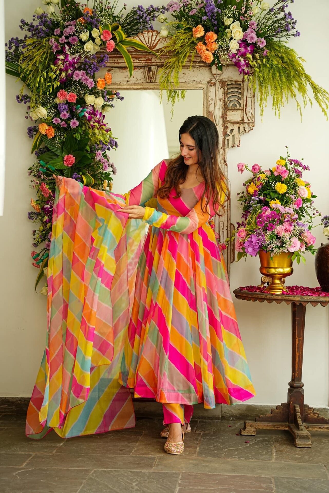 Leheriya organza suit set