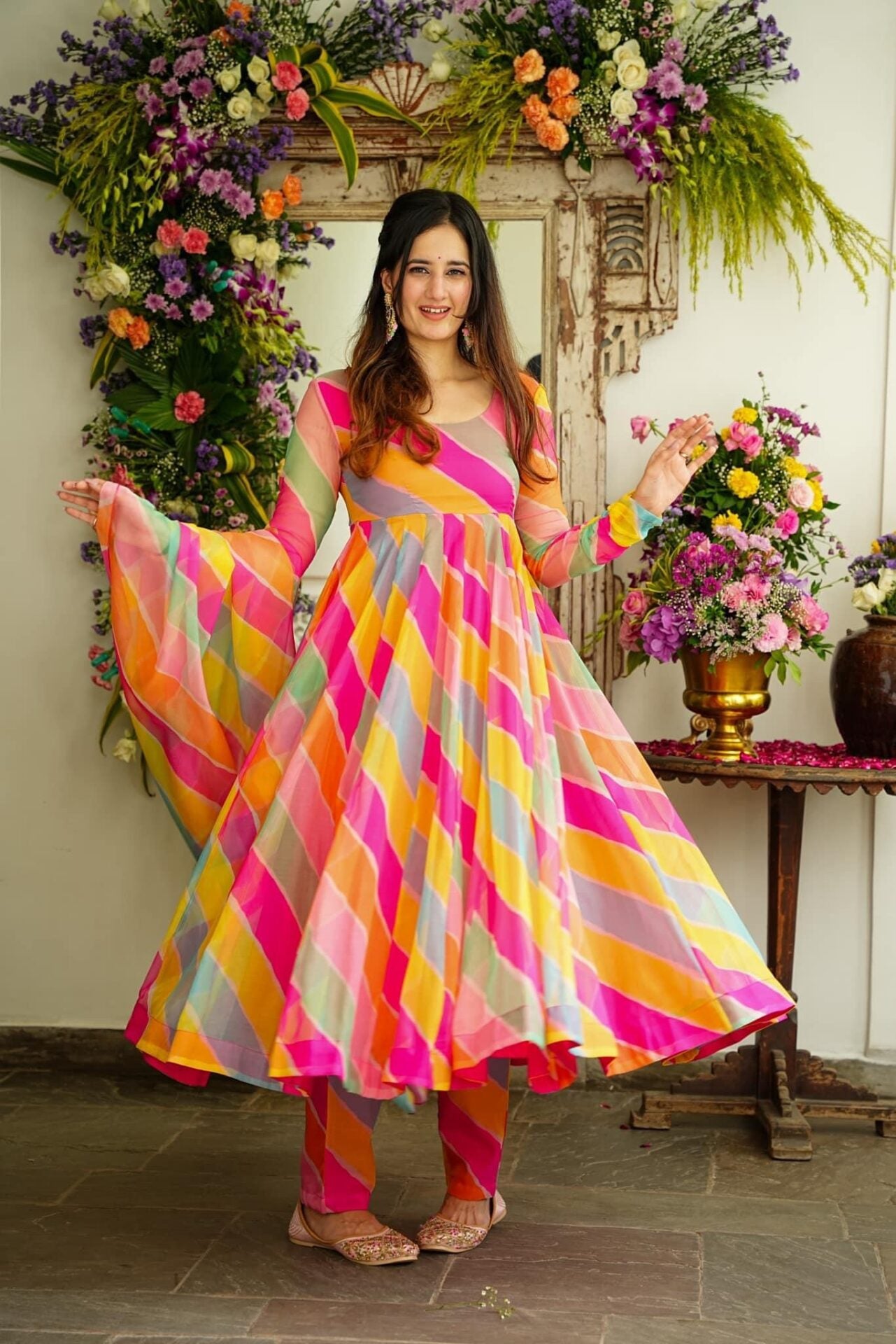Leheriya organza suit set